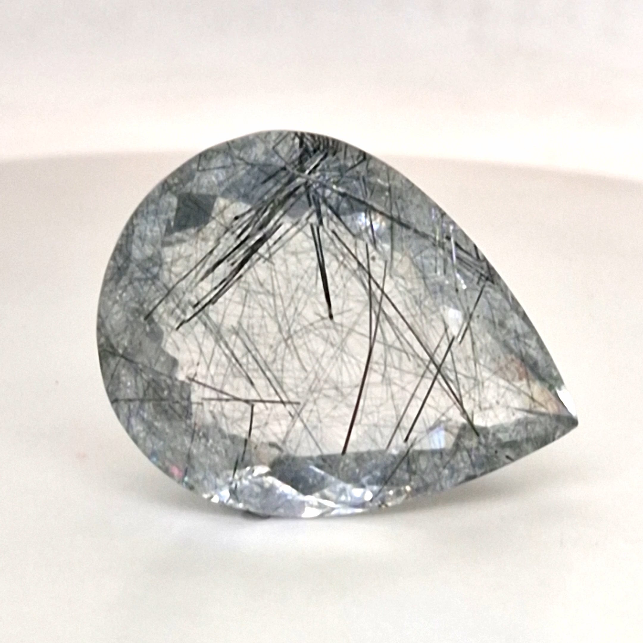 Natural Black Rutile Faceted | Pear | 32x24mm
