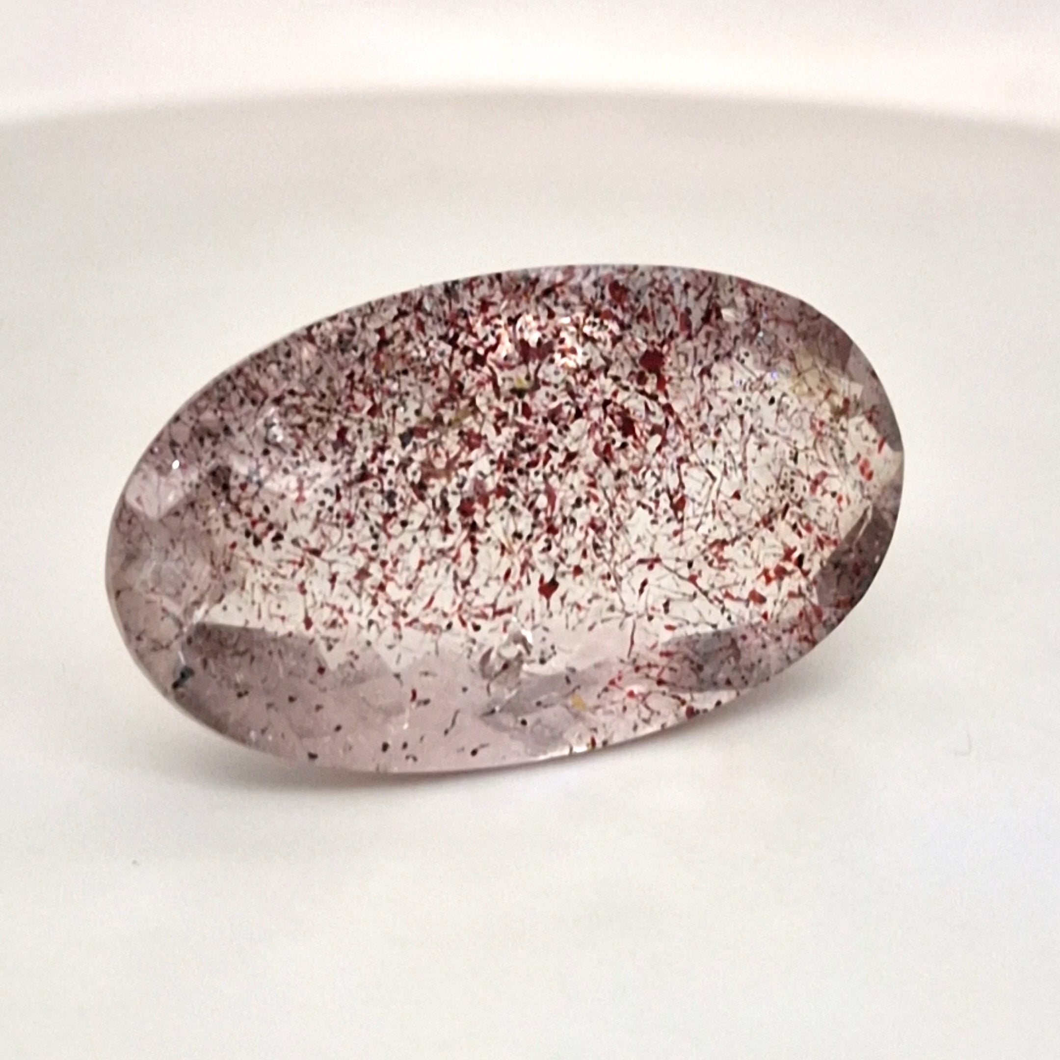 Natural Super Seven Quartz Faceted | Oval| Size: 32x18mm
