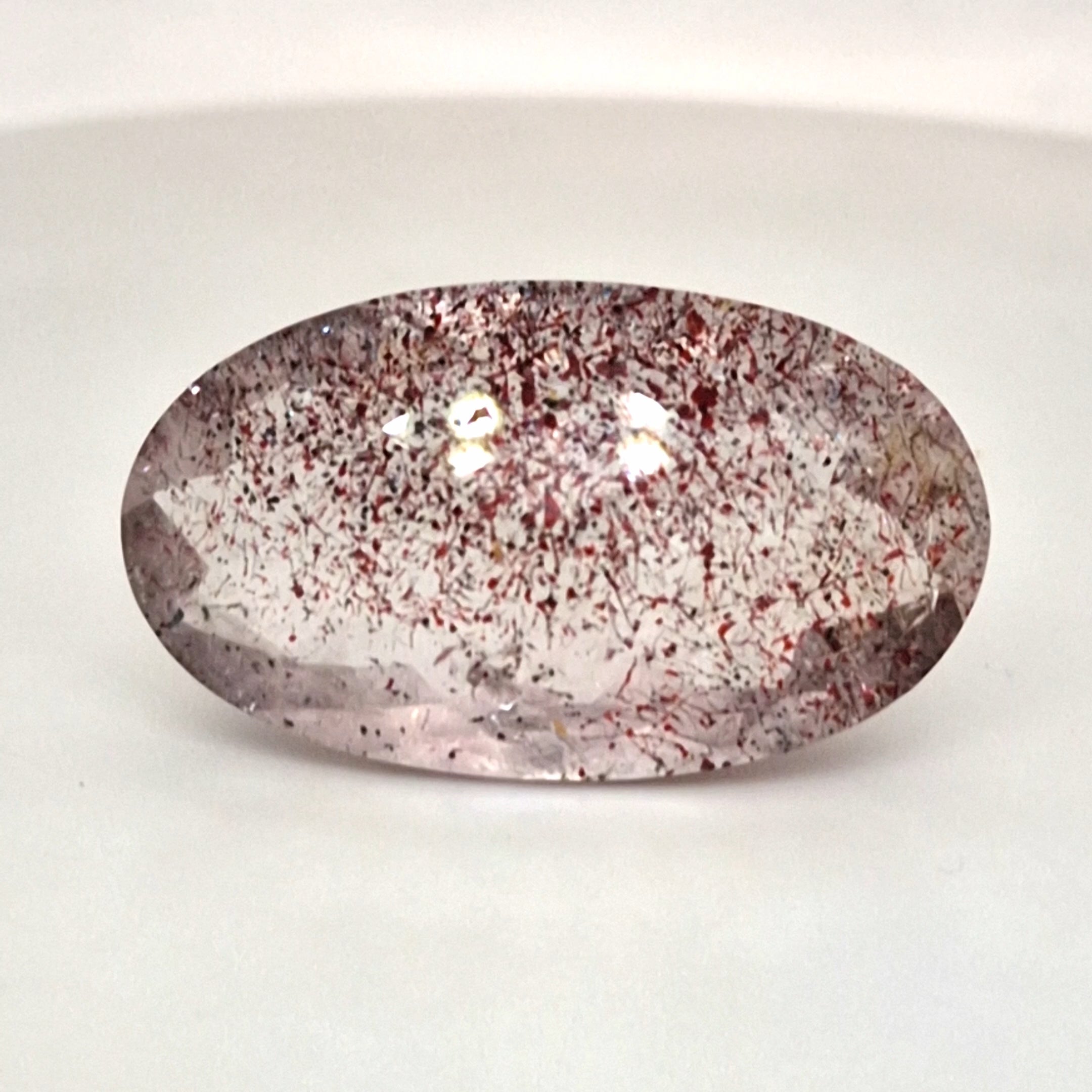 Natural Super Seven Quartz Faceted | Oval| Size: 32x18mm