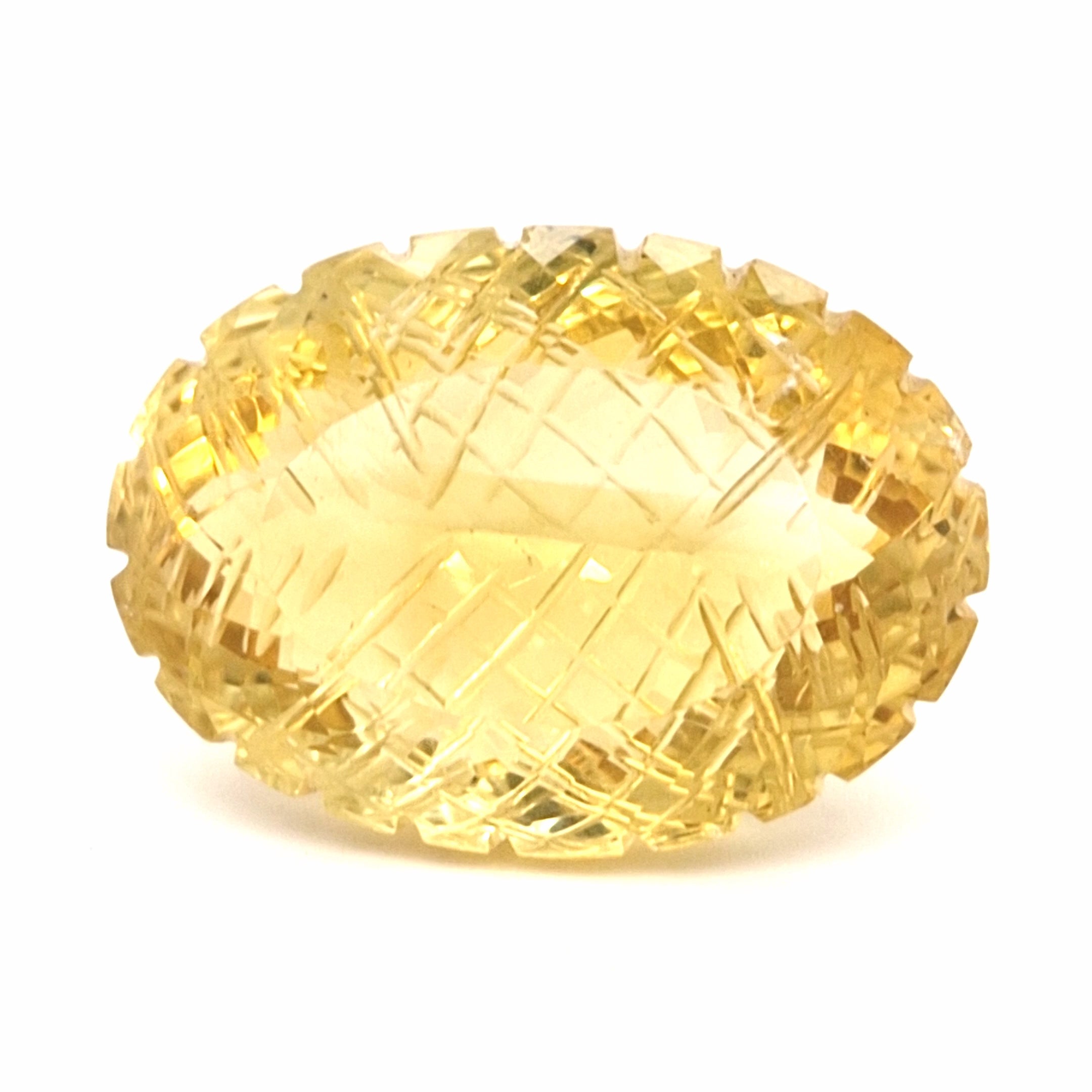 Natural Lemon Quartz Carved | Oval | 34x25mm