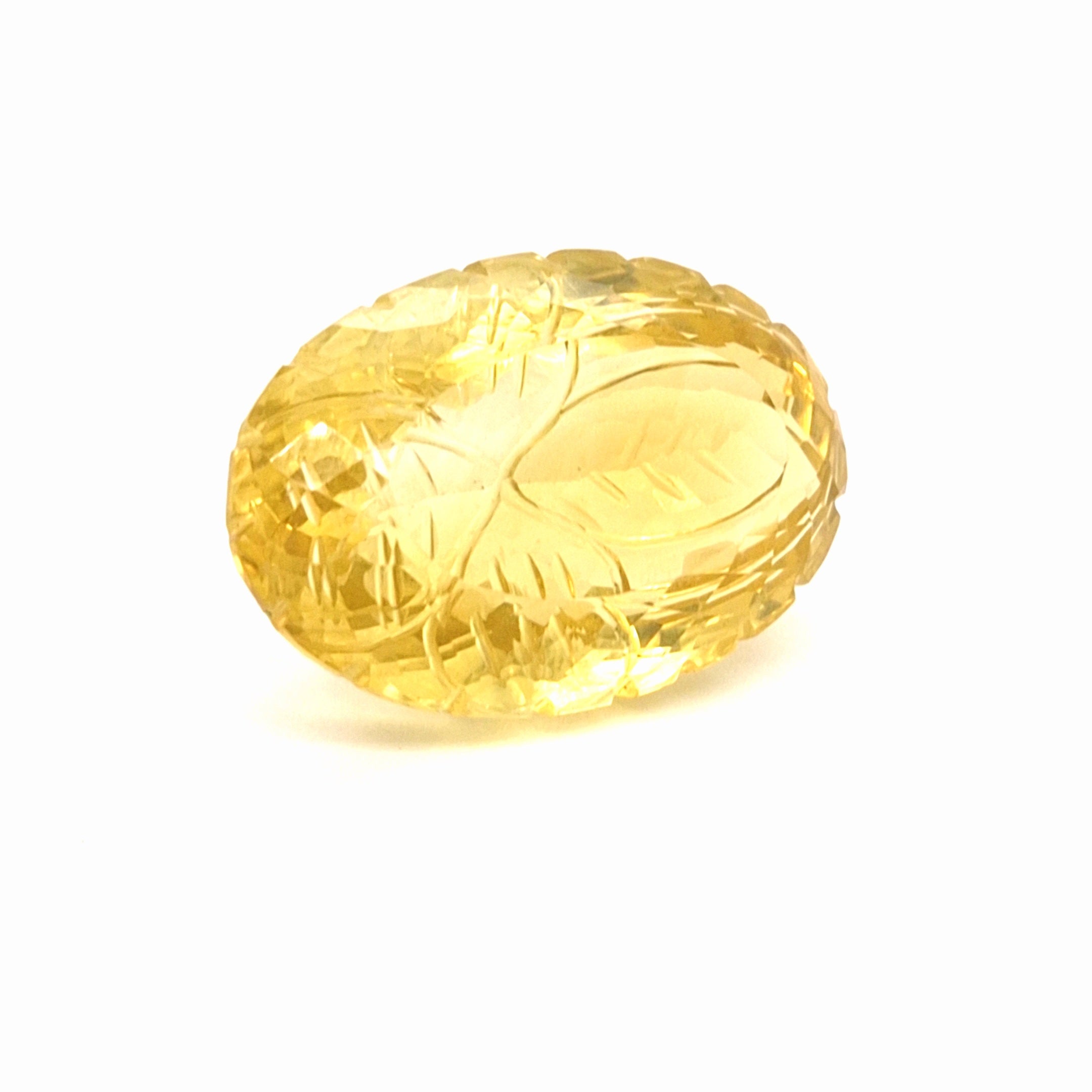 Natural Lemon Quartz Carved | Oval | 35x24mm