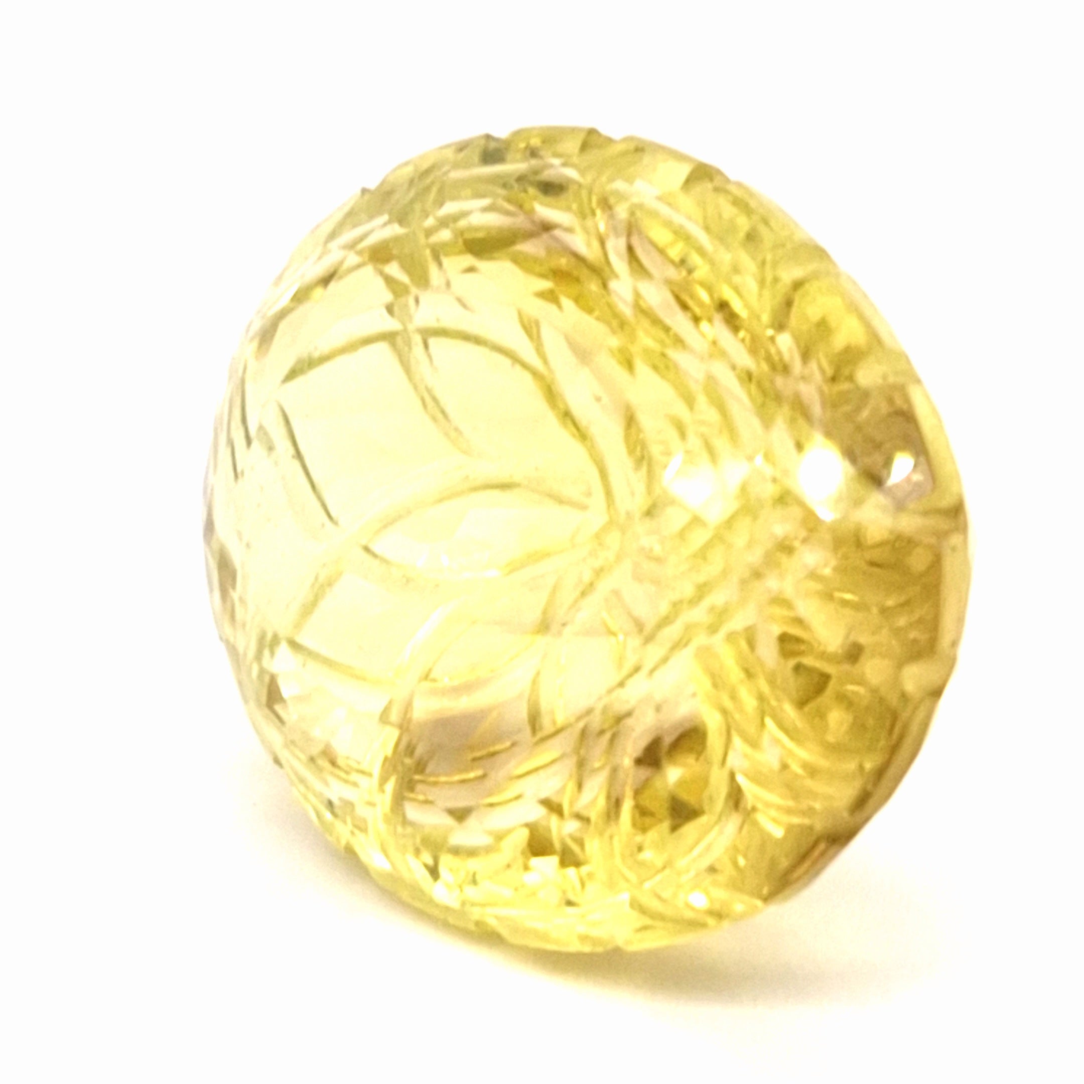 Natural Lemon Quartz Carved | Oval | 31x25mm