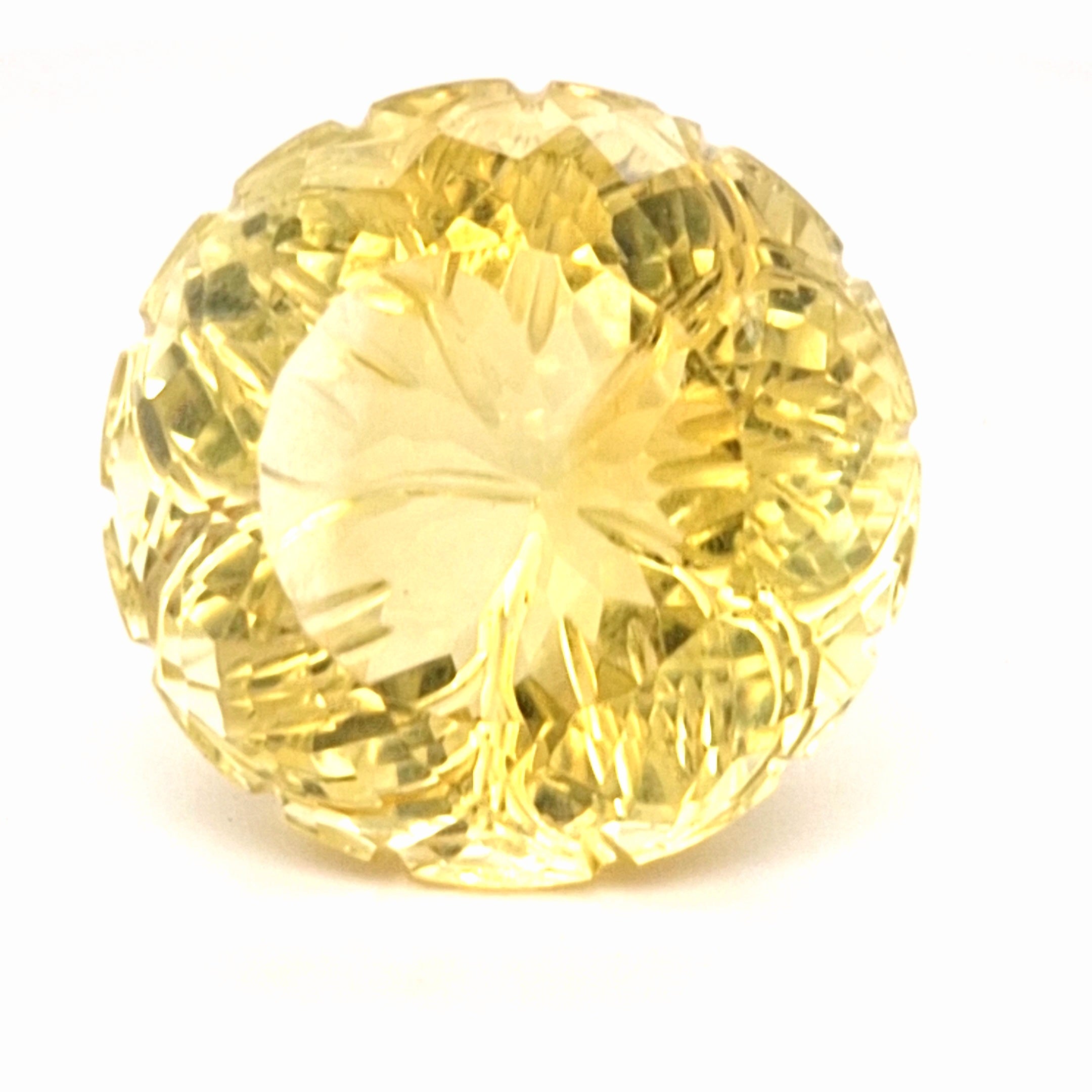 Natural Lemon Quartz Carved | Round | 25mm