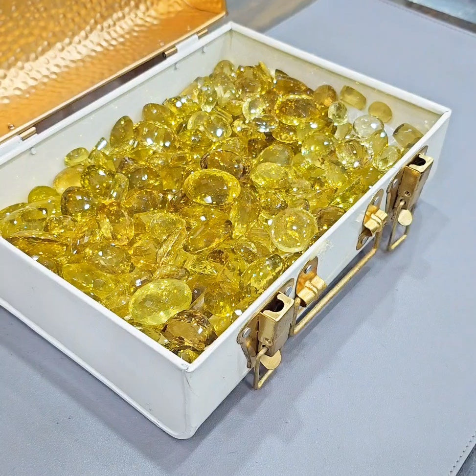 5 Pcs Lemon Quartz | Top Quality 20-30mm Faceted - The LabradoriteKing
