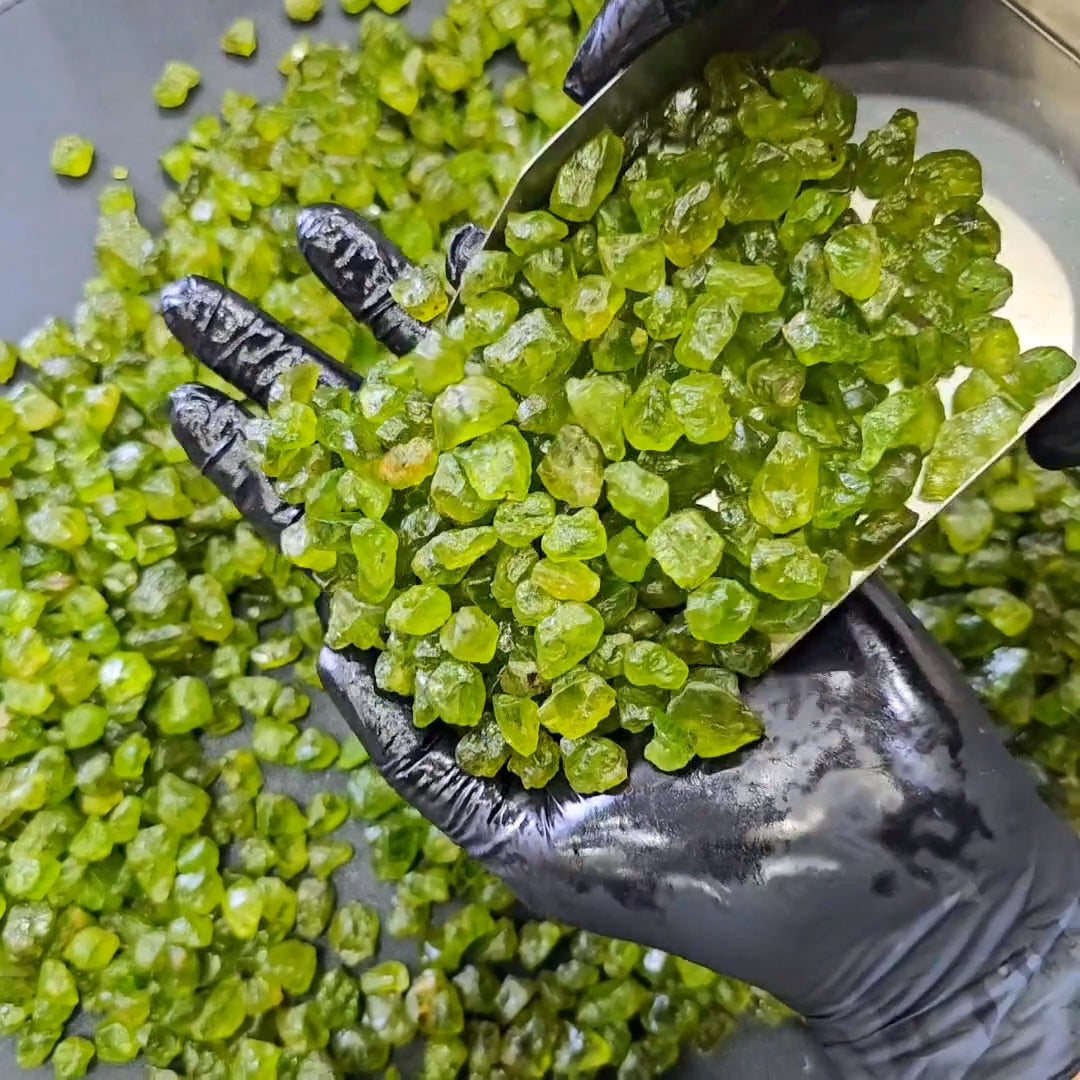 100 Carats of Peridot | Top colour | Untreated | 8mm to 12mm | 25 Pcs - The LabradoriteKing