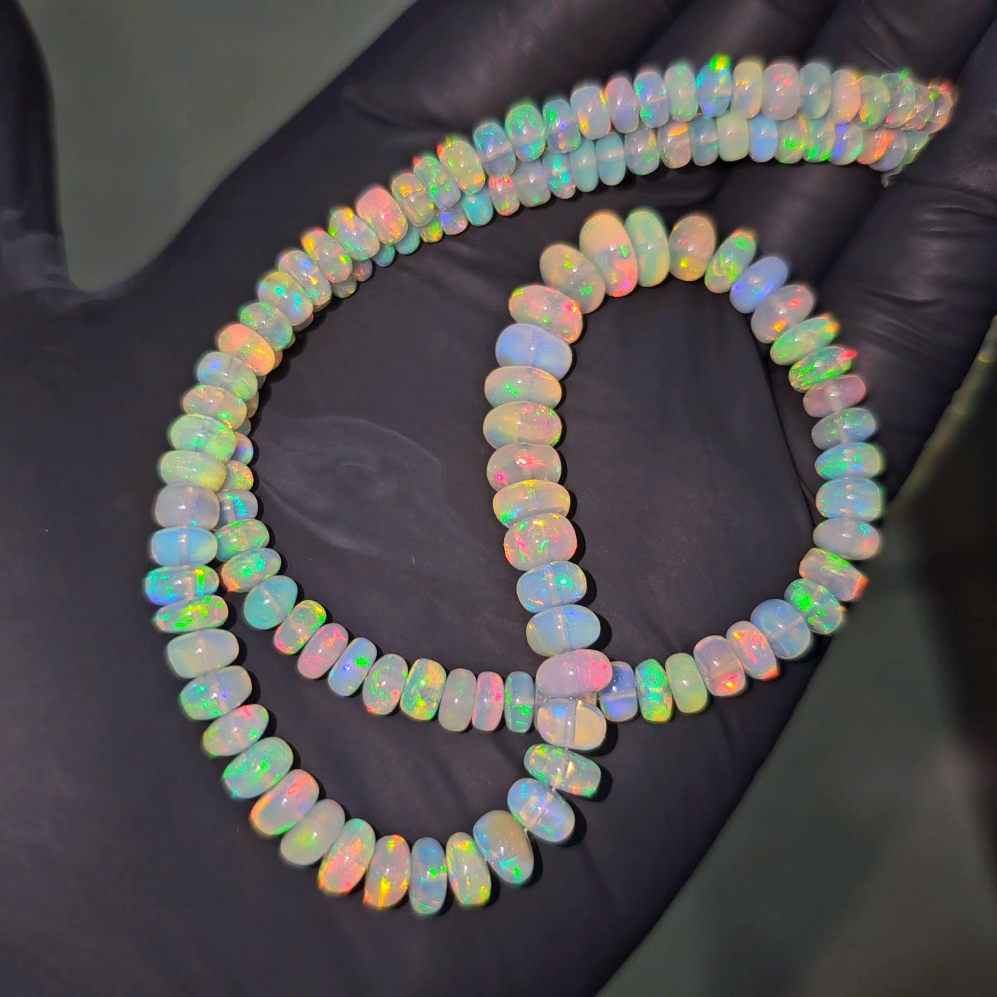 Chunky Opal Beads rondelles | 5-8mm | 14" - The LabradoriteKing