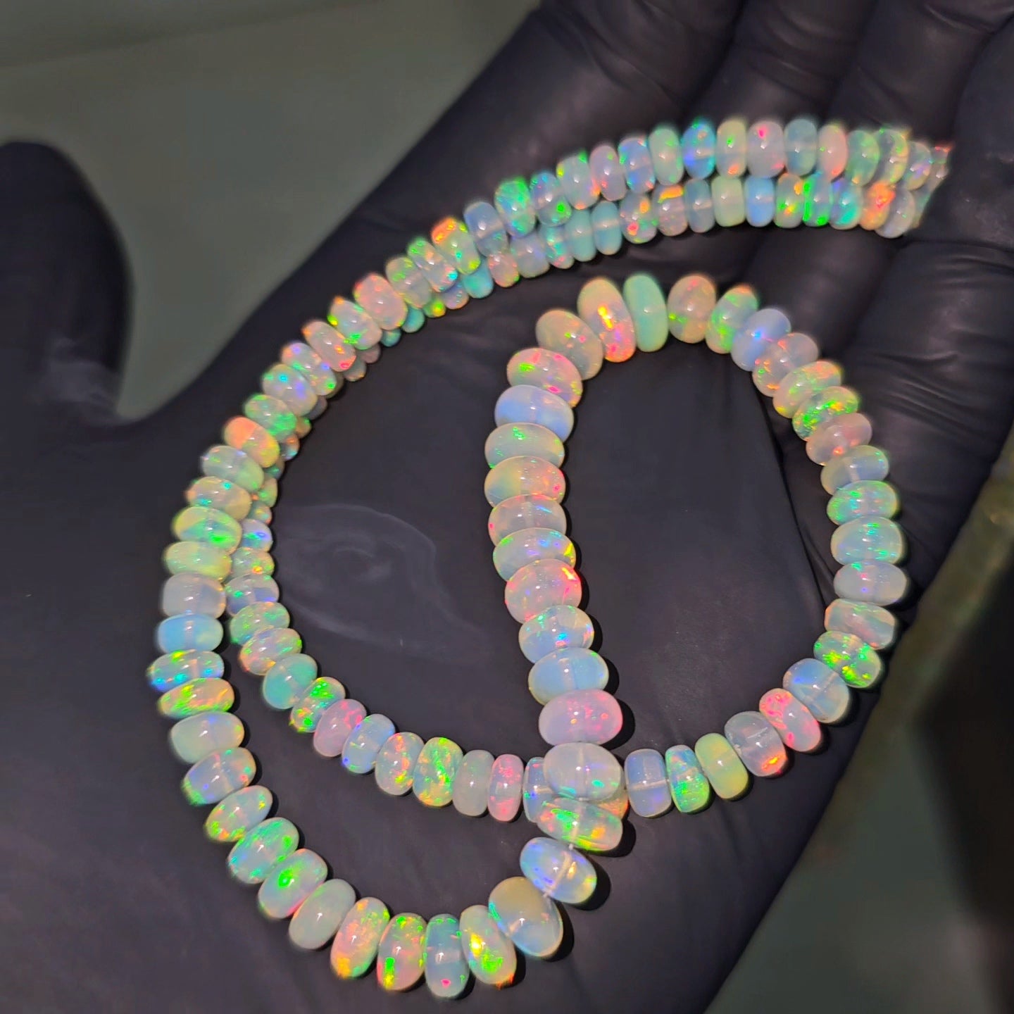 Chunky Opal Beads rondelles | 5-8mm | 14" - The LabradoriteKing