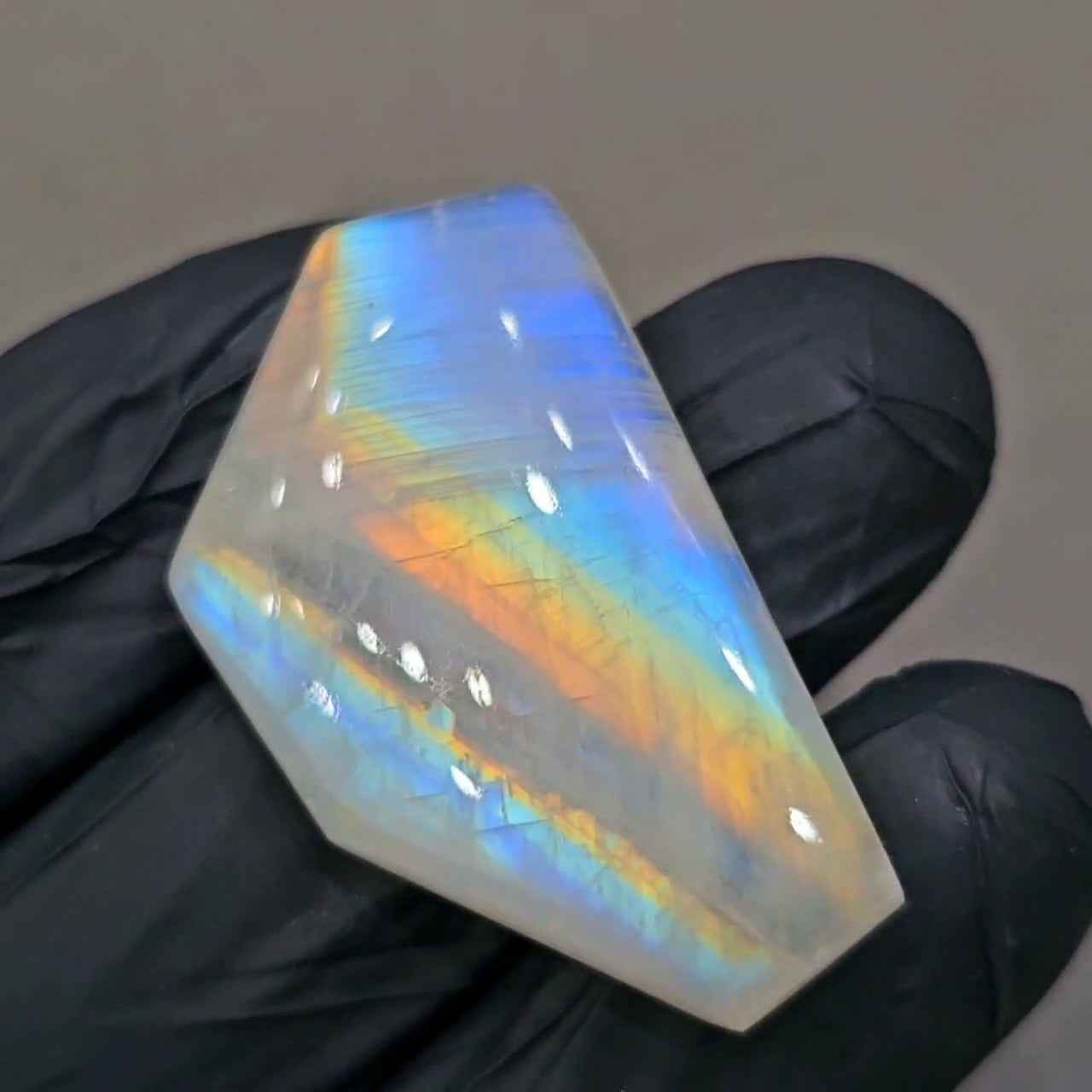 Natural Rainbow Moonstone from India Cabochon | Fancy | 37x22mm - The LabradoriteKing