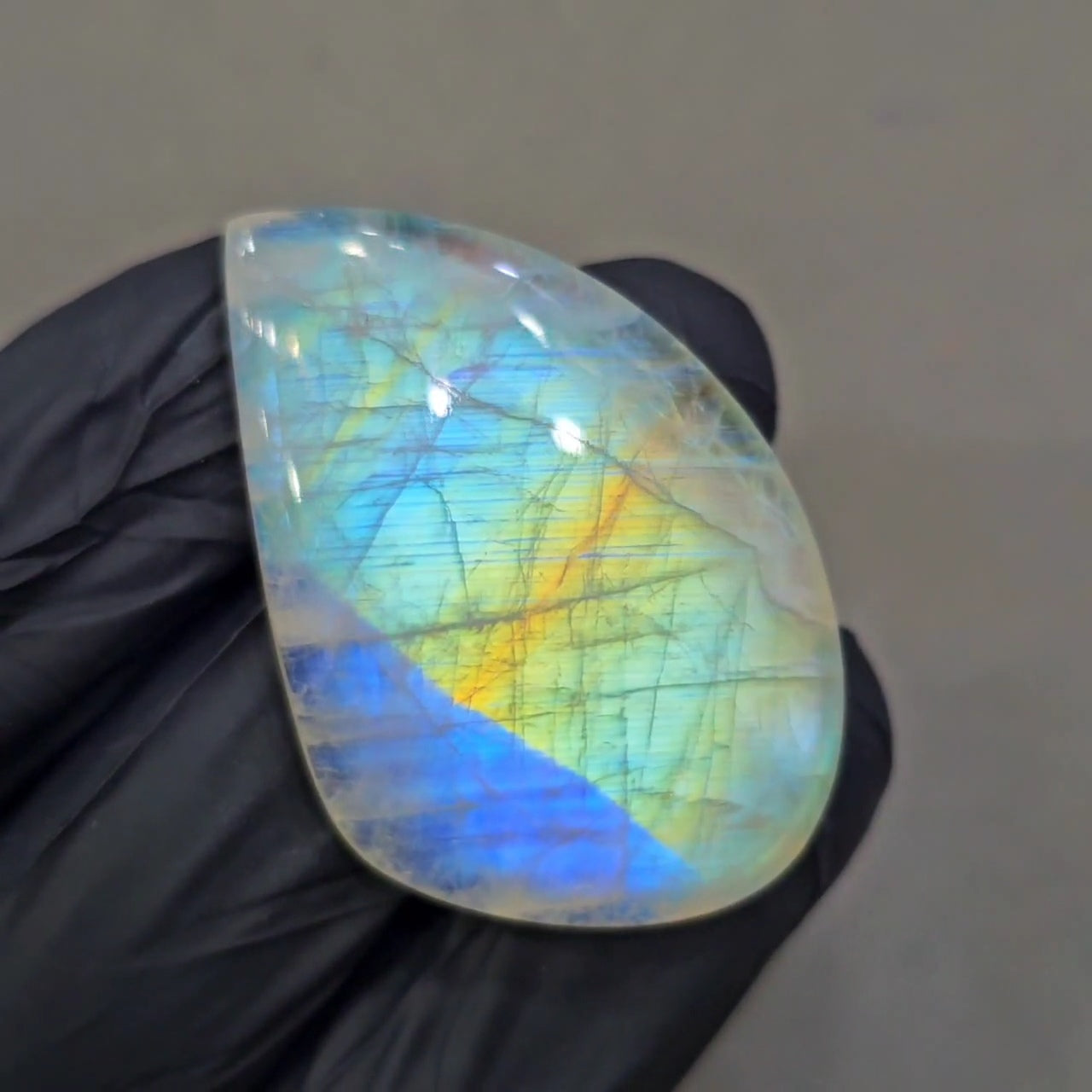 Natural Rainbow Moonstone from India Cabochon | Fancy | 41x27mm - The LabradoriteKing
