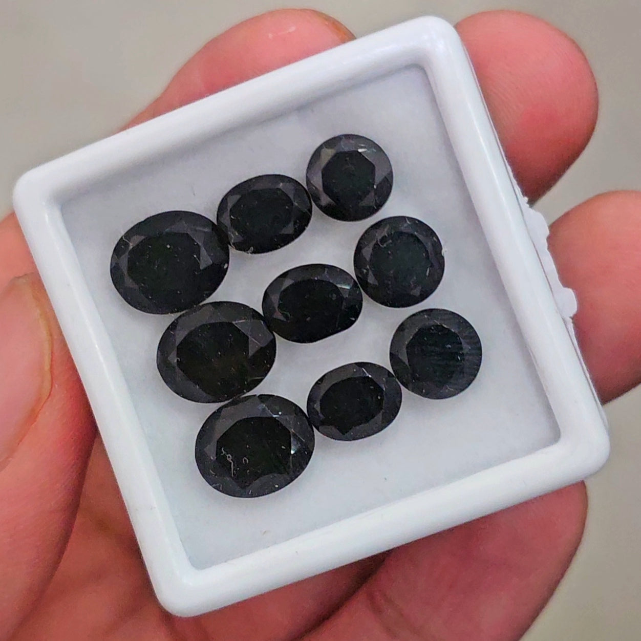 9 Pcs Natural Black Tourmaline Faceted | Mix Shape | Size: 8-11mm - The LabradoriteKing