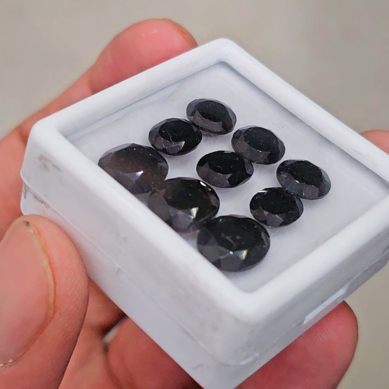 9 Pcs Natural Black Tourmaline Faceted | Mix Shape | Size: 8-11mm - The LabradoriteKing