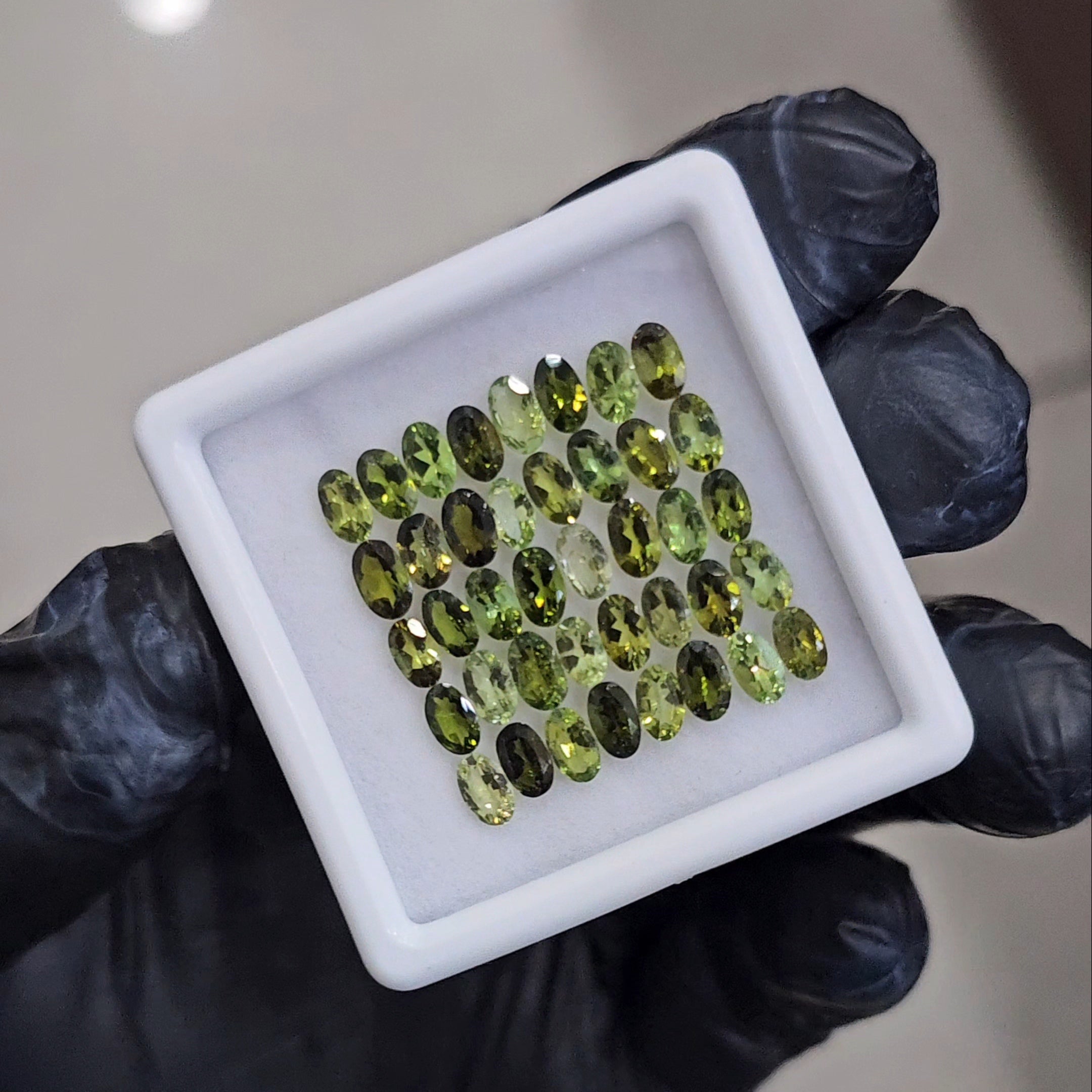 40 Pcs Natural Green Tourmaline Faceted | Oval | Size:5x3mm - The LabradoriteKing