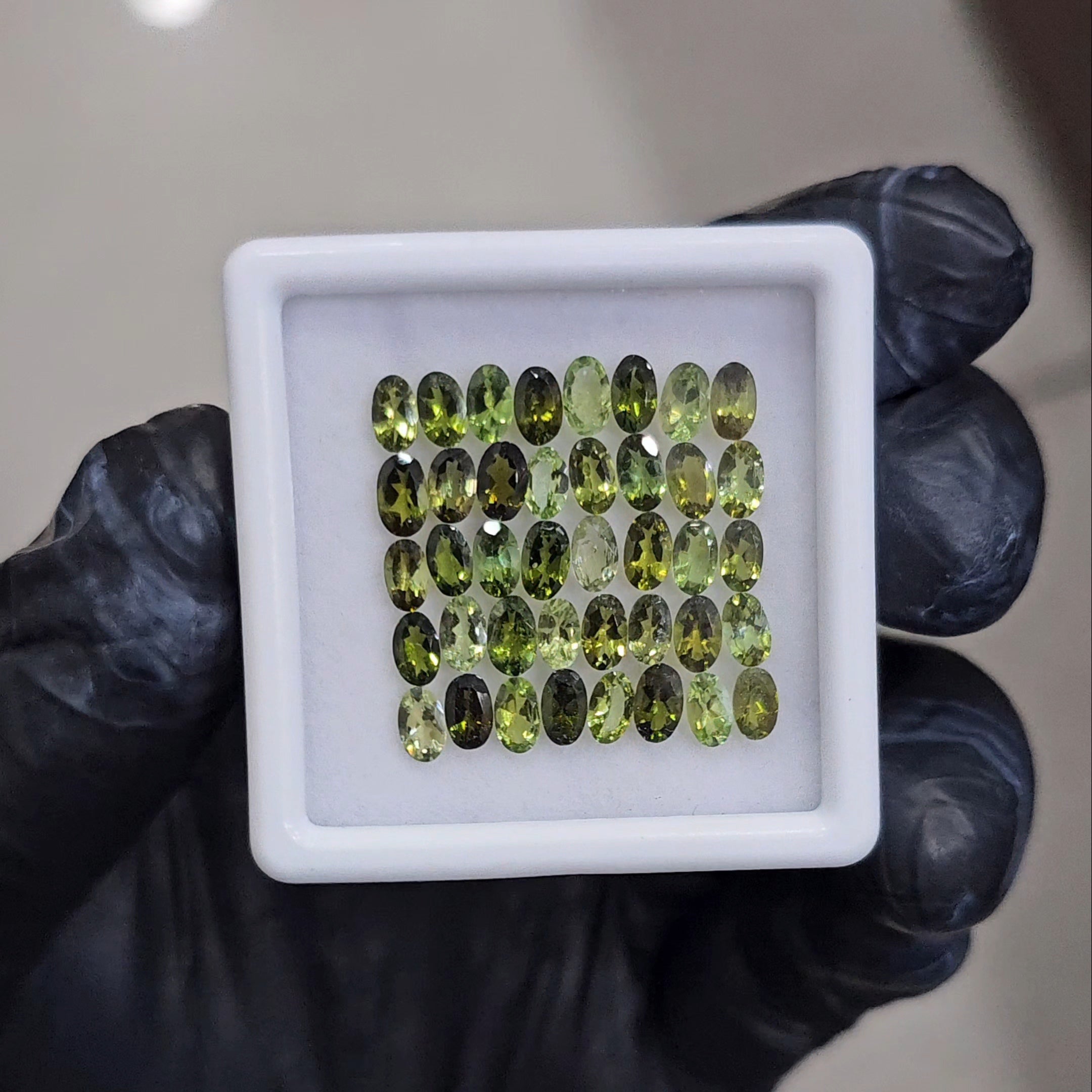 40 Pcs Natural Green Tourmaline Faceted | Oval | Size:5x3mm - The LabradoriteKing