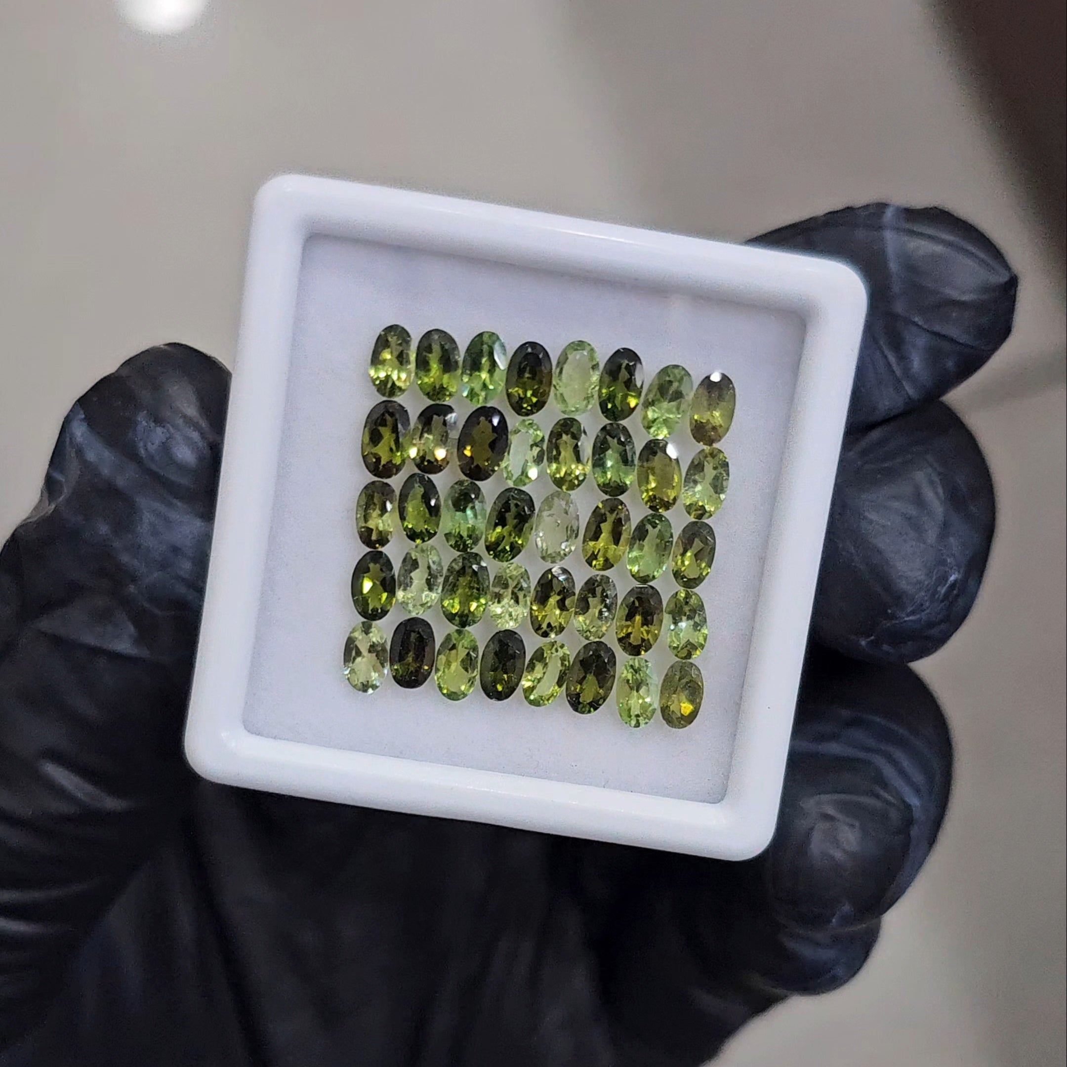 40 Pcs Natural Green Tourmaline Faceted | Oval | Size:5x3mm - The LabradoriteKing