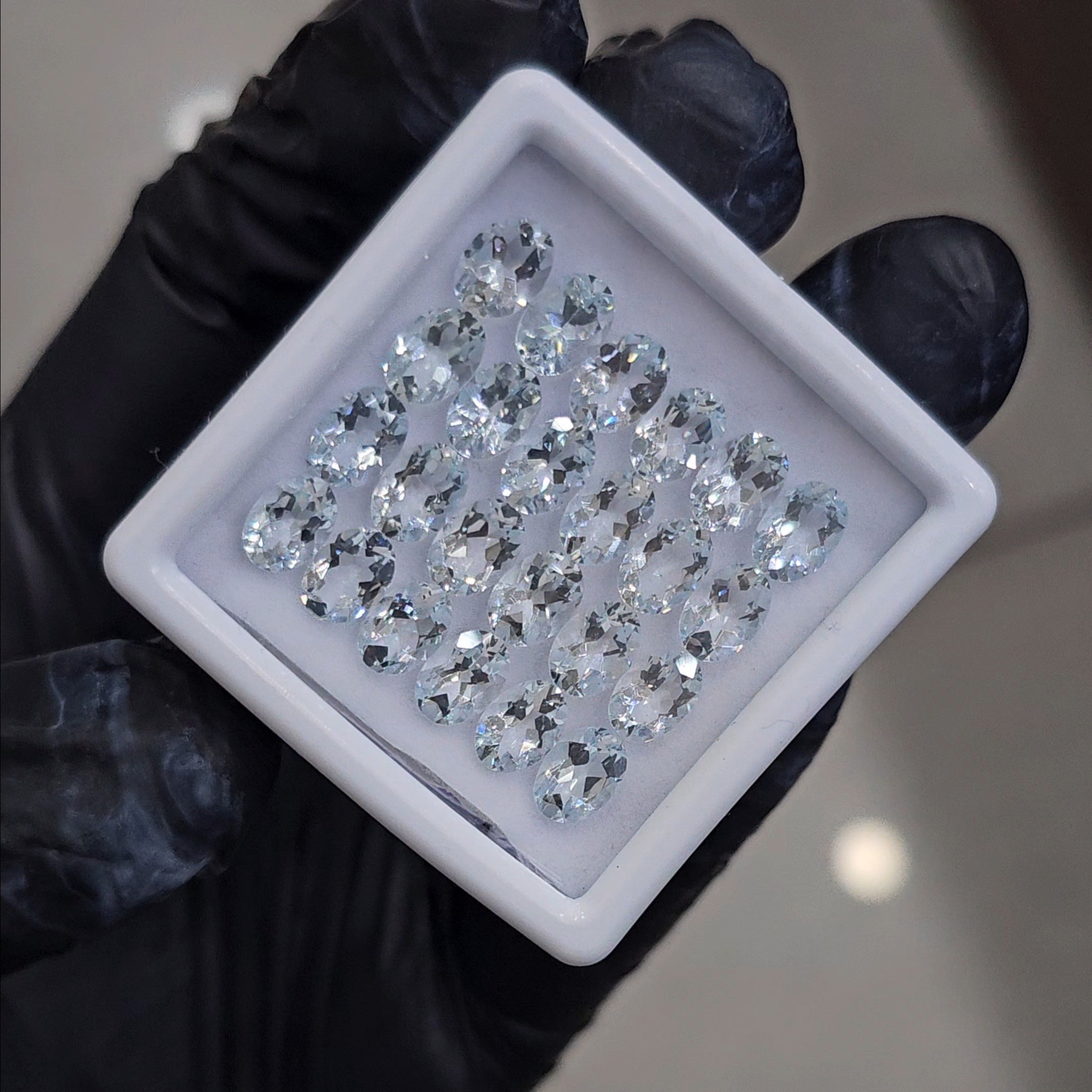 24 Pcs of Natural Aquamarine Faceted | Oval | Size: 7x5mm - The LabradoriteKing