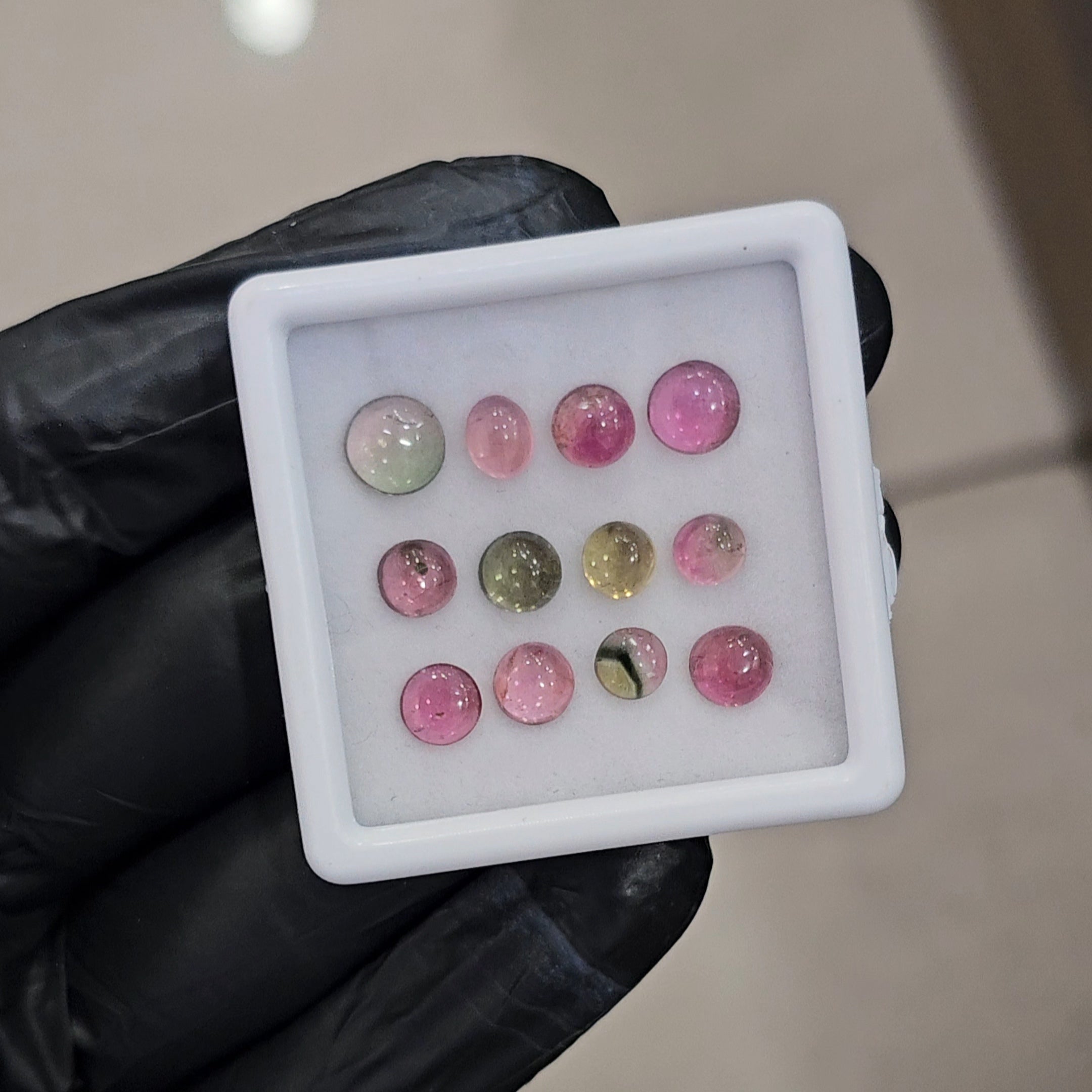 12Pcs Natural Multi Tourmaline Cabochon  | Round | Size: 5-7mm - The LabradoriteKing