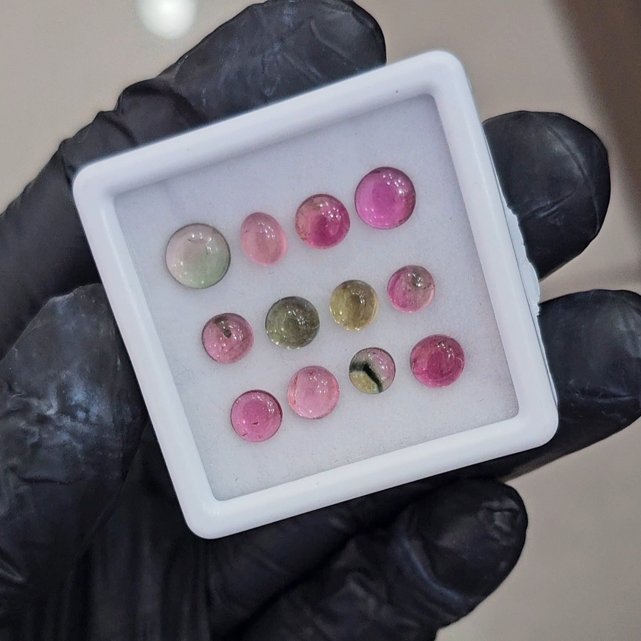 12Pcs Natural Multi Tourmaline Cabochon  | Round | Size: 5-7mm - The LabradoriteKing