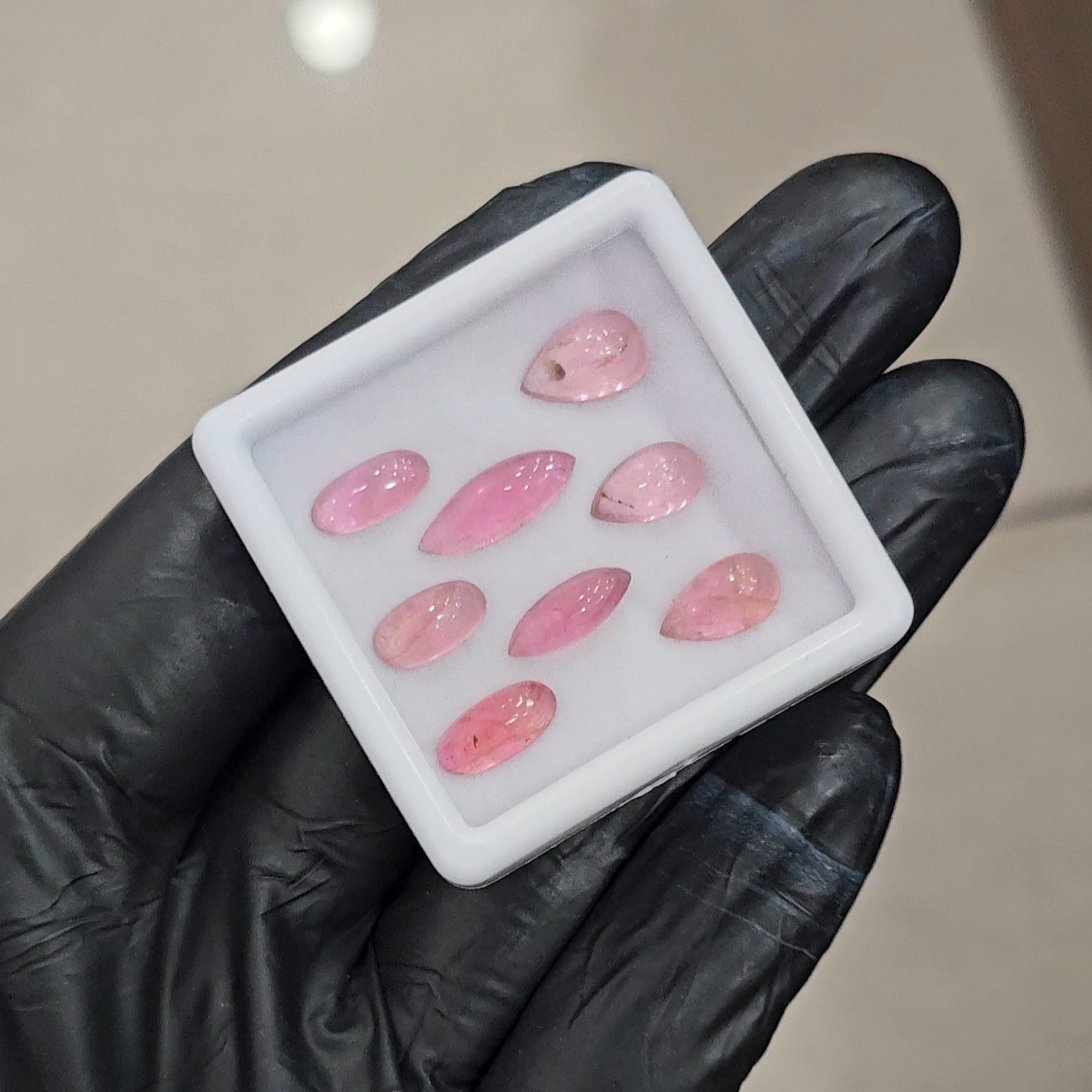 8 Pcs Natural Pink Tourmaline Cabochon | Shape: Mix | Size: 10-14mm - The LabradoriteKing