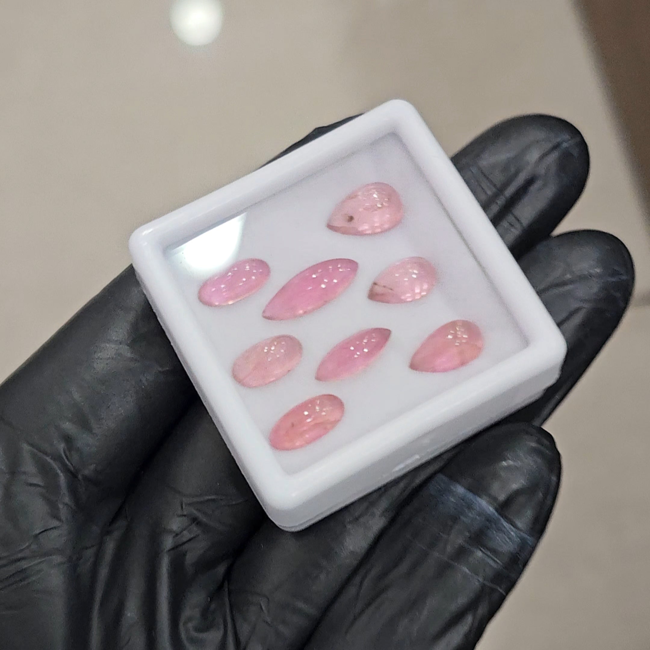 8 Pcs Natural Pink Tourmaline Cabochon | Shape: Mix | Size: 10-14mm - The LabradoriteKing