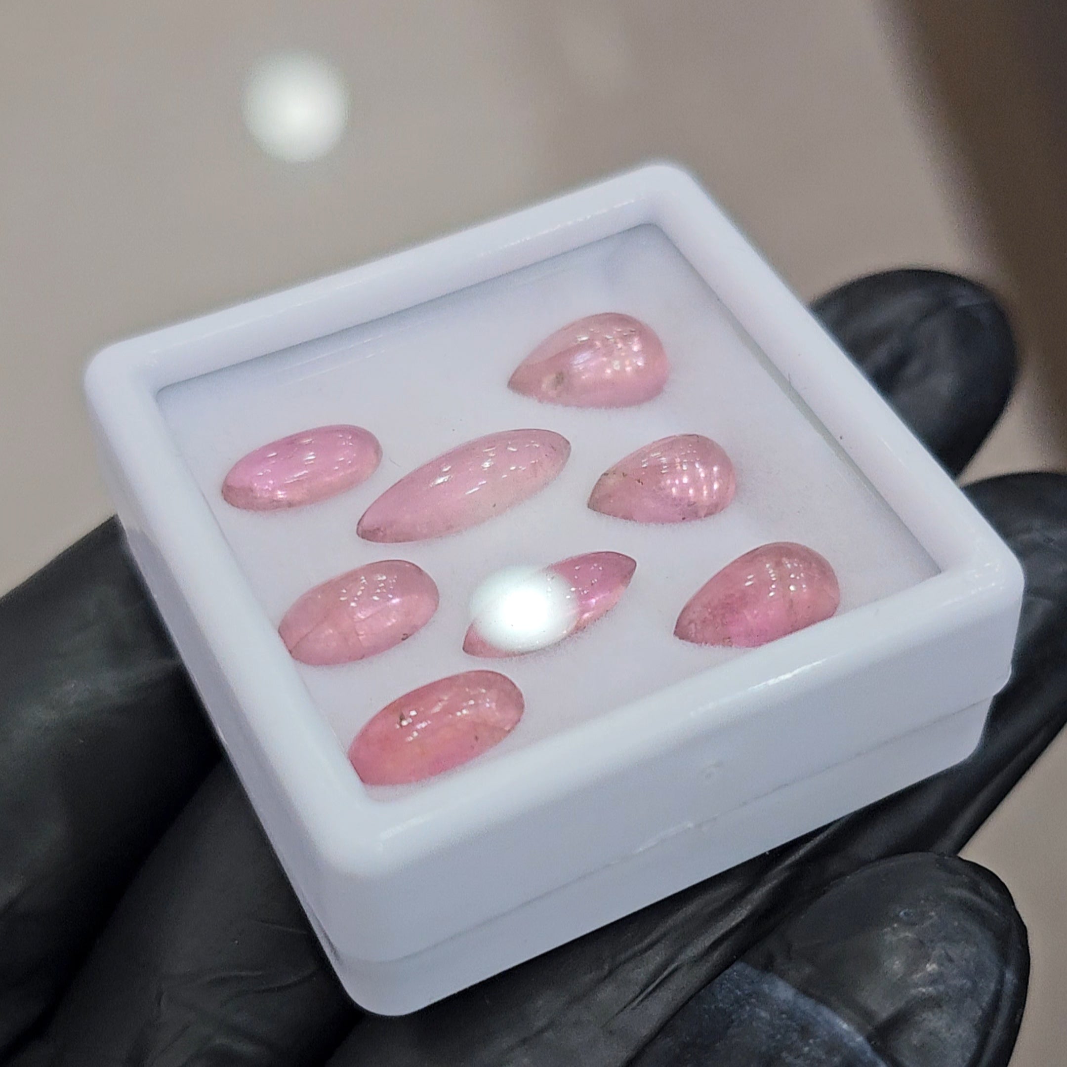 8 Pcs Natural Pink Tourmaline Cabochon | Shape: Mix | Size: 10-14mm - The LabradoriteKing