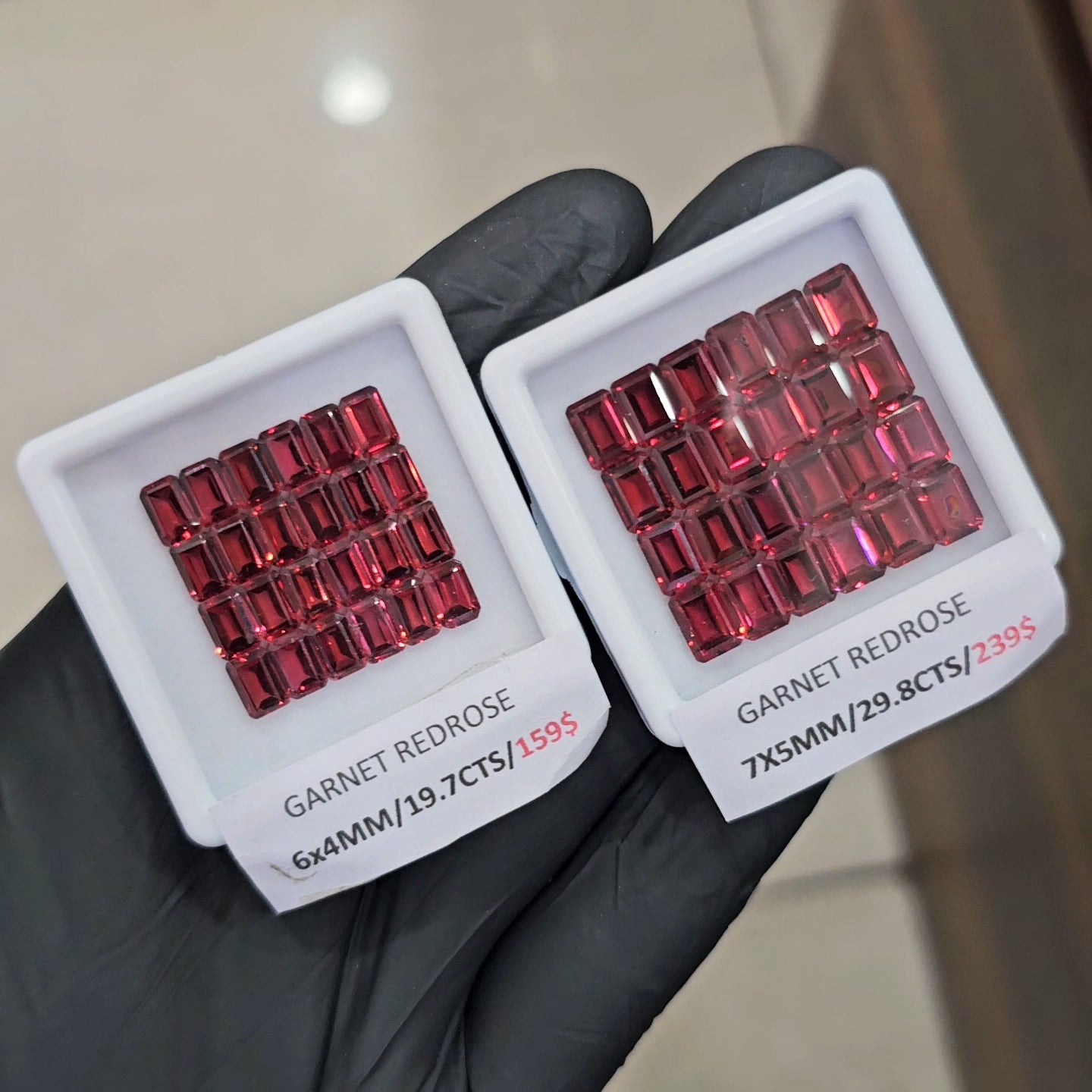 Natural Redrose Garnet | Rectangle | Size: 6-7mm - The LabradoriteKing