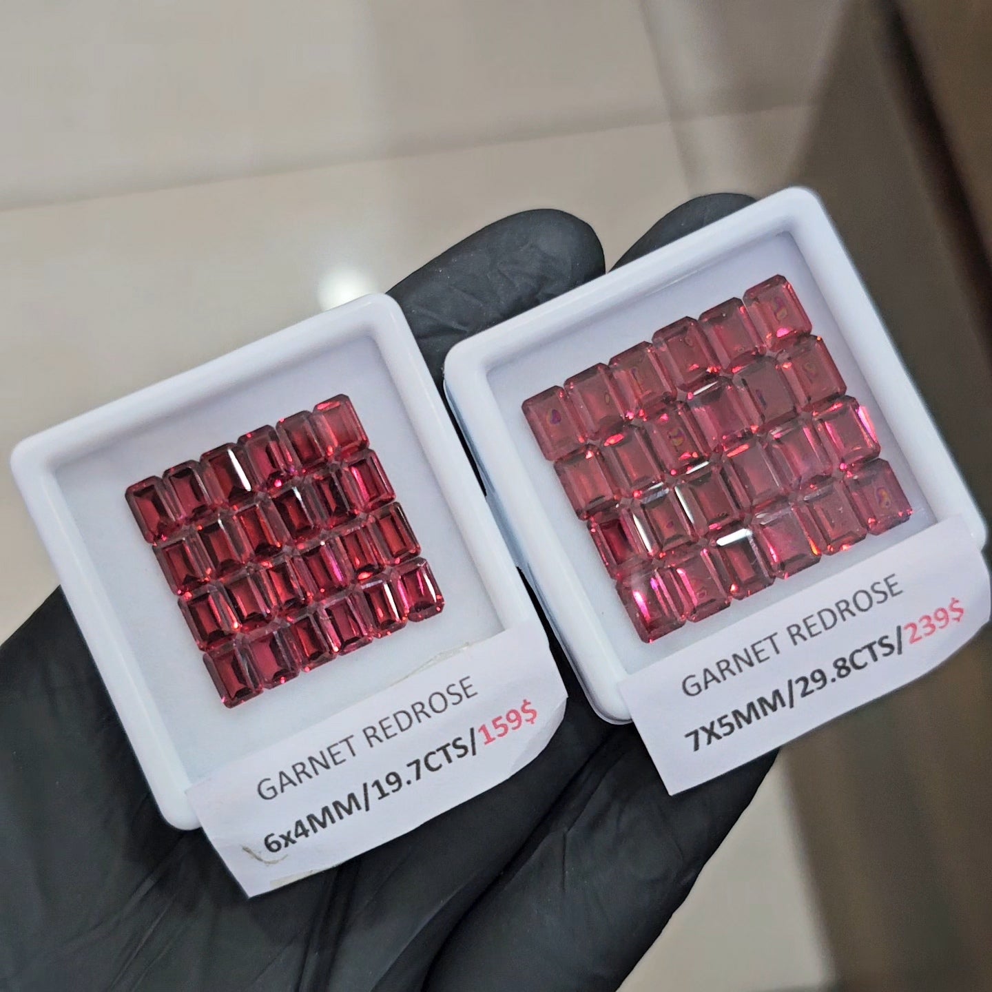 Natural Redrose Garnet | Rectangle | Size: 6-7mm - The LabradoriteKing