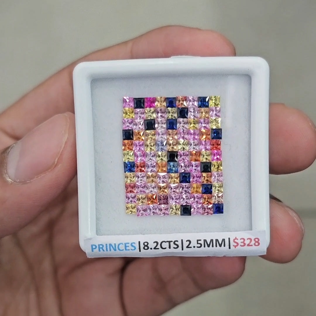 Natural Sapphire Princess Ideal Cut | Square | 2.5mm - The LabradoriteKing