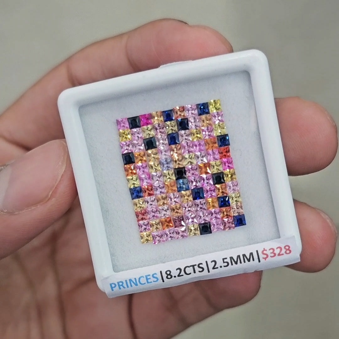 Natural Sapphire Princess Ideal Cut | Square | 2.5mm - The LabradoriteKing