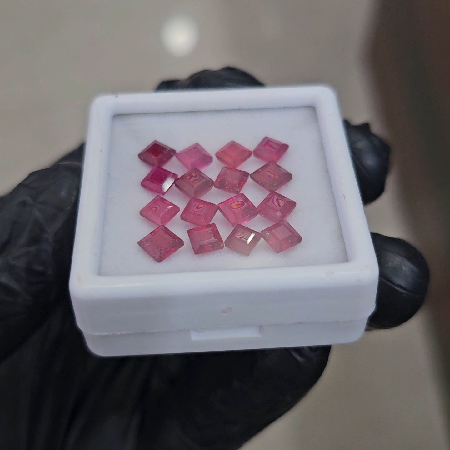 56Pcs of Natural Ruby Faceted | Square | Size: 4-5mm