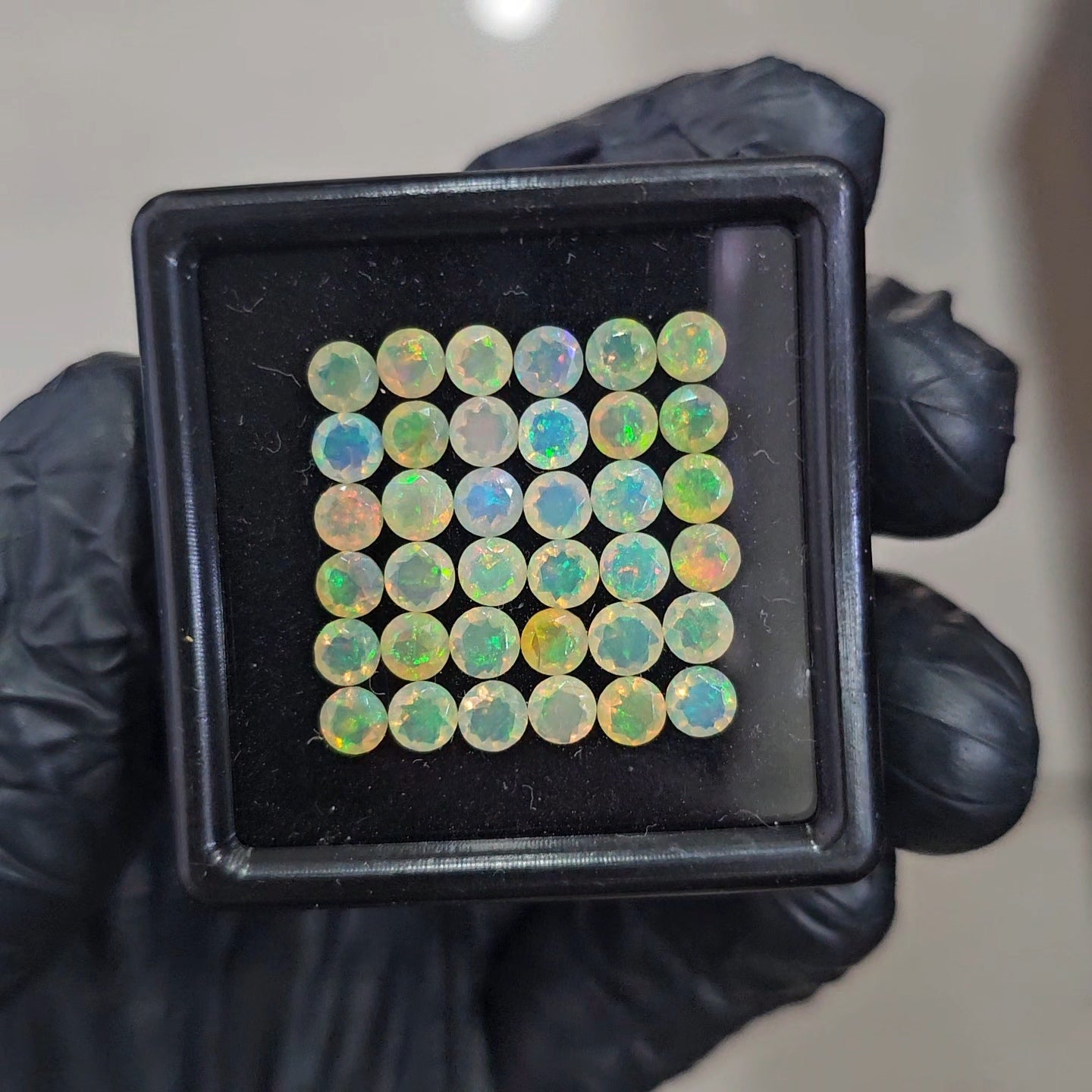 36 Pcs of Natural Opal Faceted | Round  | Size: 4mm - The LabradoriteKing