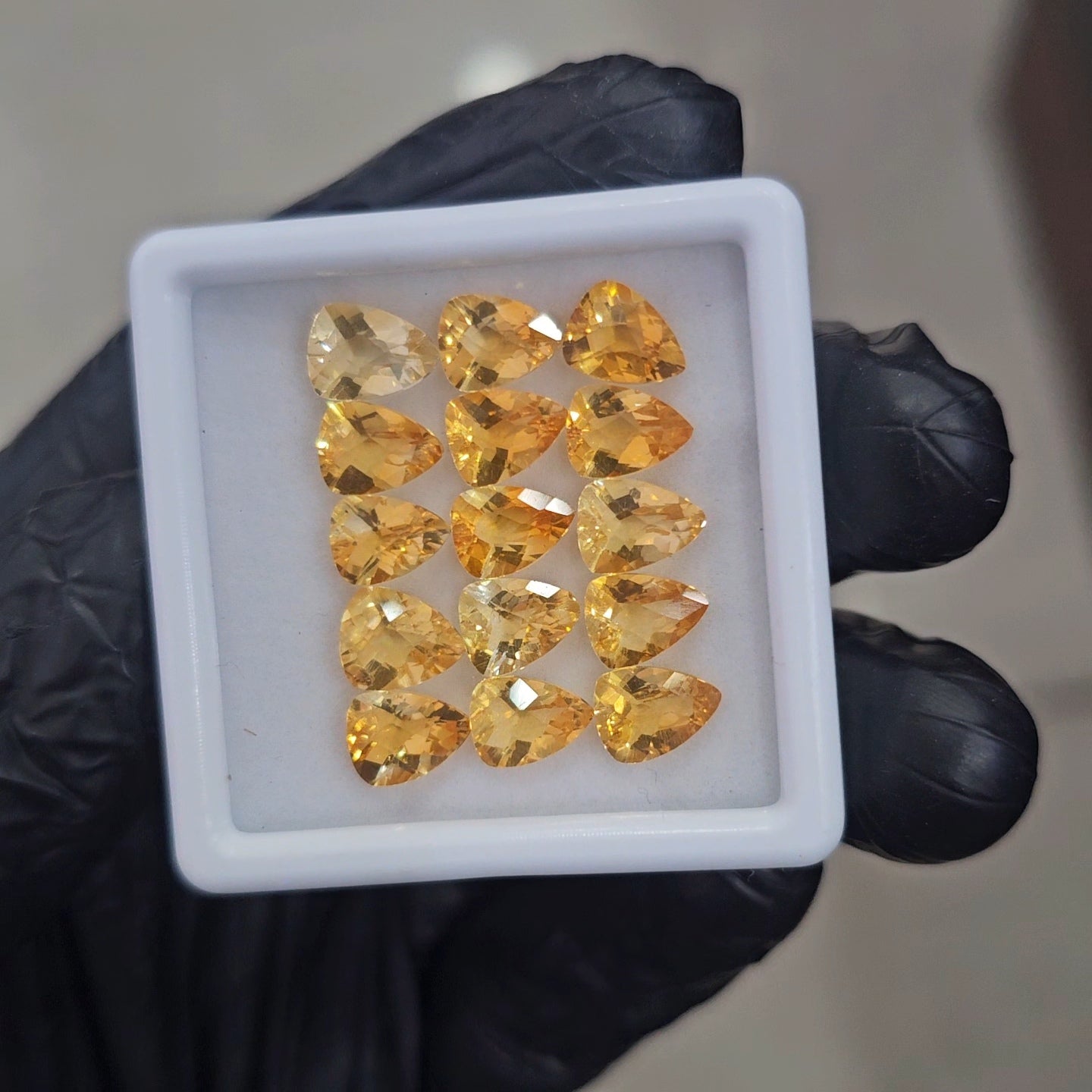 15Pcs of Natural Citrine Checker Cut | Fancy | Size: 8x6mm - The LabradoriteKing