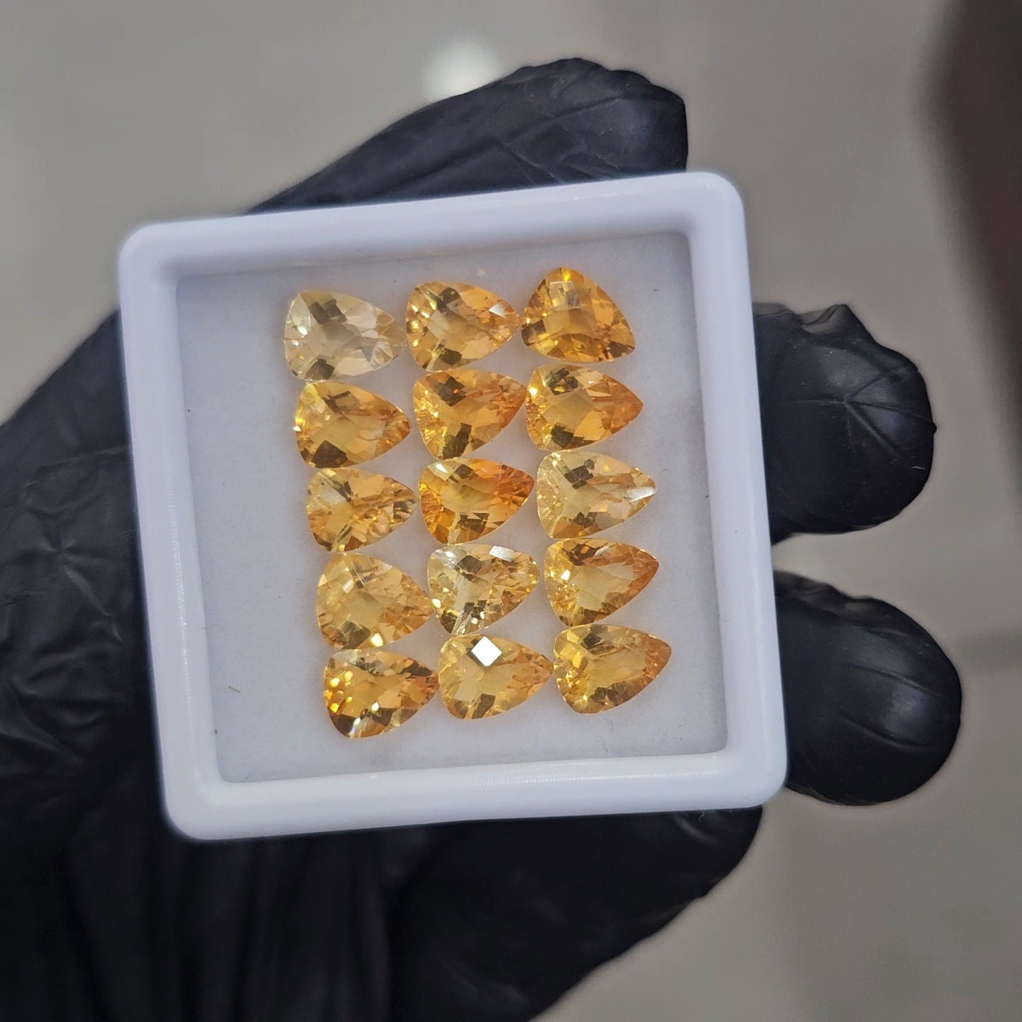 15Pcs of Natural Citrine Checker Cut | Fancy | Size: 8x6mm - The LabradoriteKing