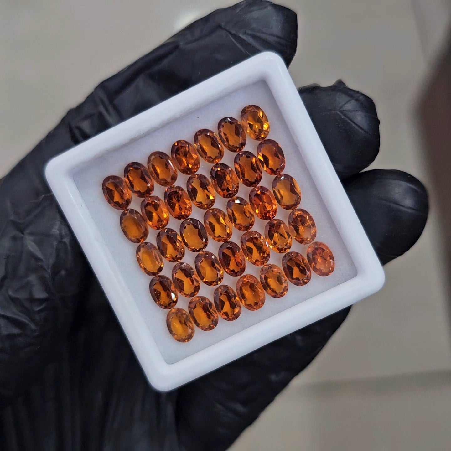 35Pcs of Natural Orange Garnet Faceted | Oval | Size: 6x4mm - The LabradoriteKing