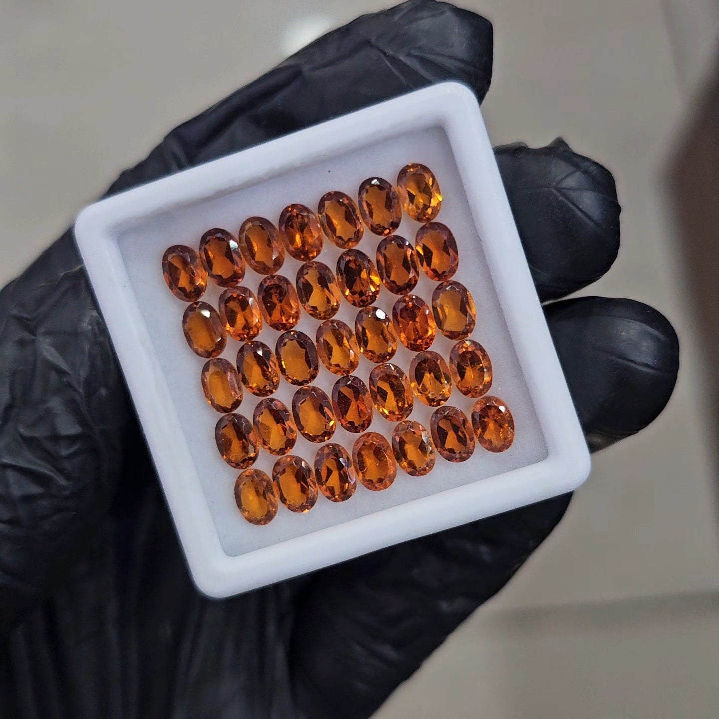 35Pcs of Natural Orange Garnet Faceted | Oval | Size: 6x4mm - The LabradoriteKing