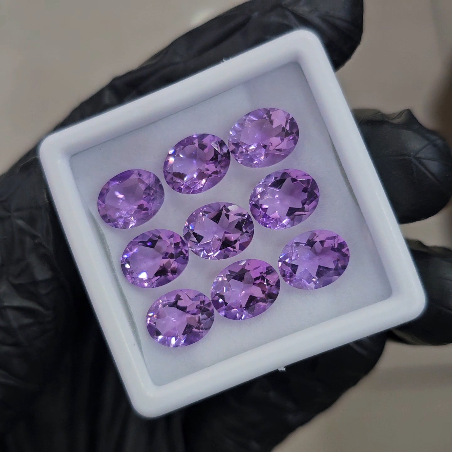 9Pcs of Natural Amethyst Faceted | Oval | Size: 10x8mm - The LabradoriteKing