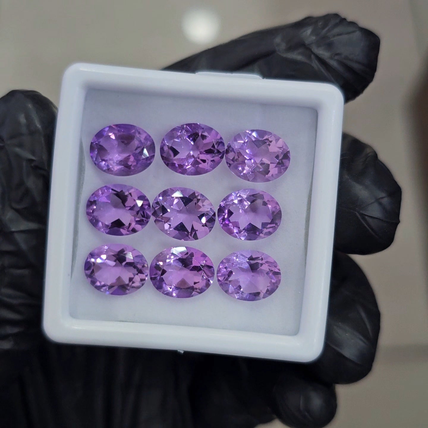 9Pcs of Natural Amethyst Faceted | Oval | Size: 10x8mm - The LabradoriteKing