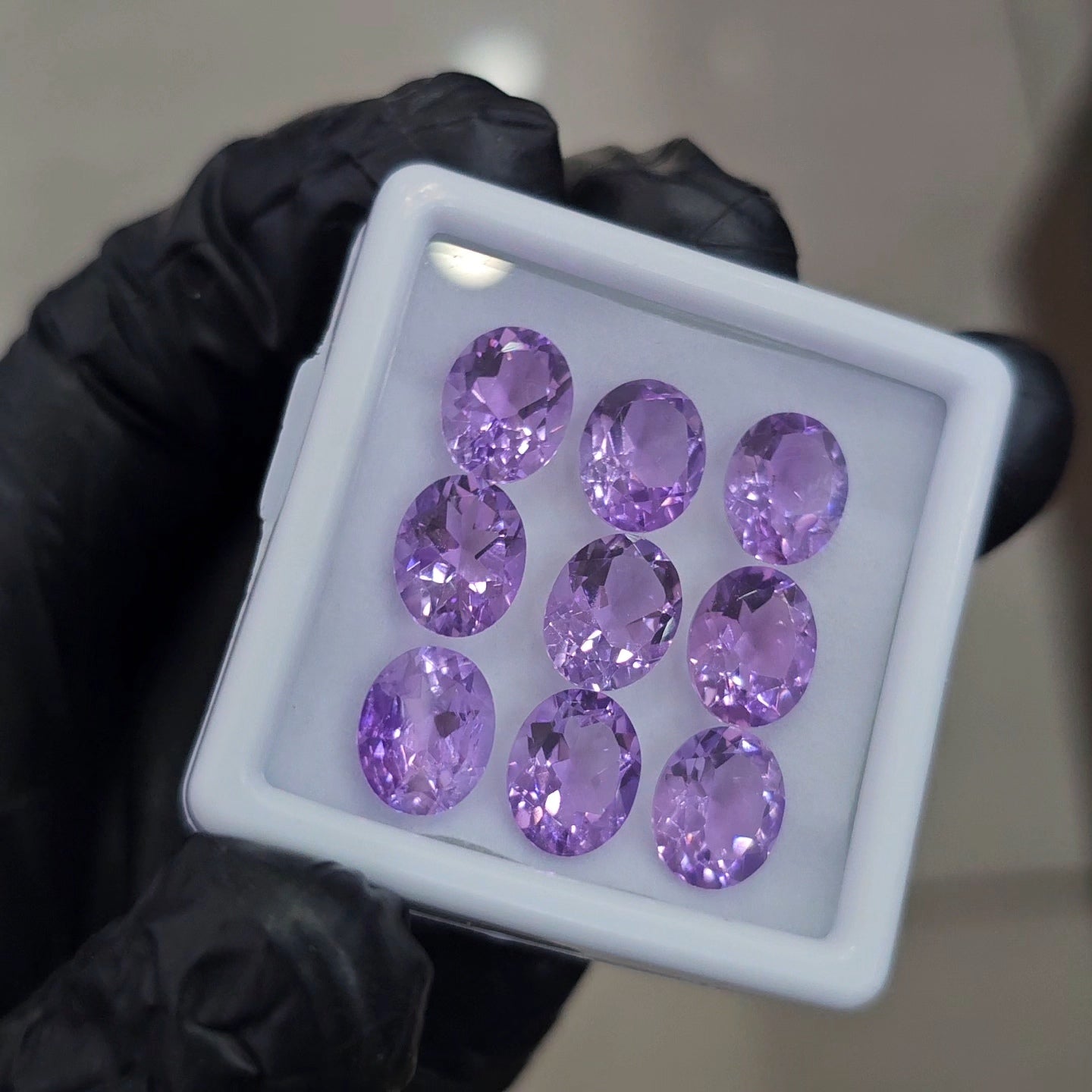 9Pcs of Natural Amethyst Faceted | Oval | Size: 10x8mm - The LabradoriteKing