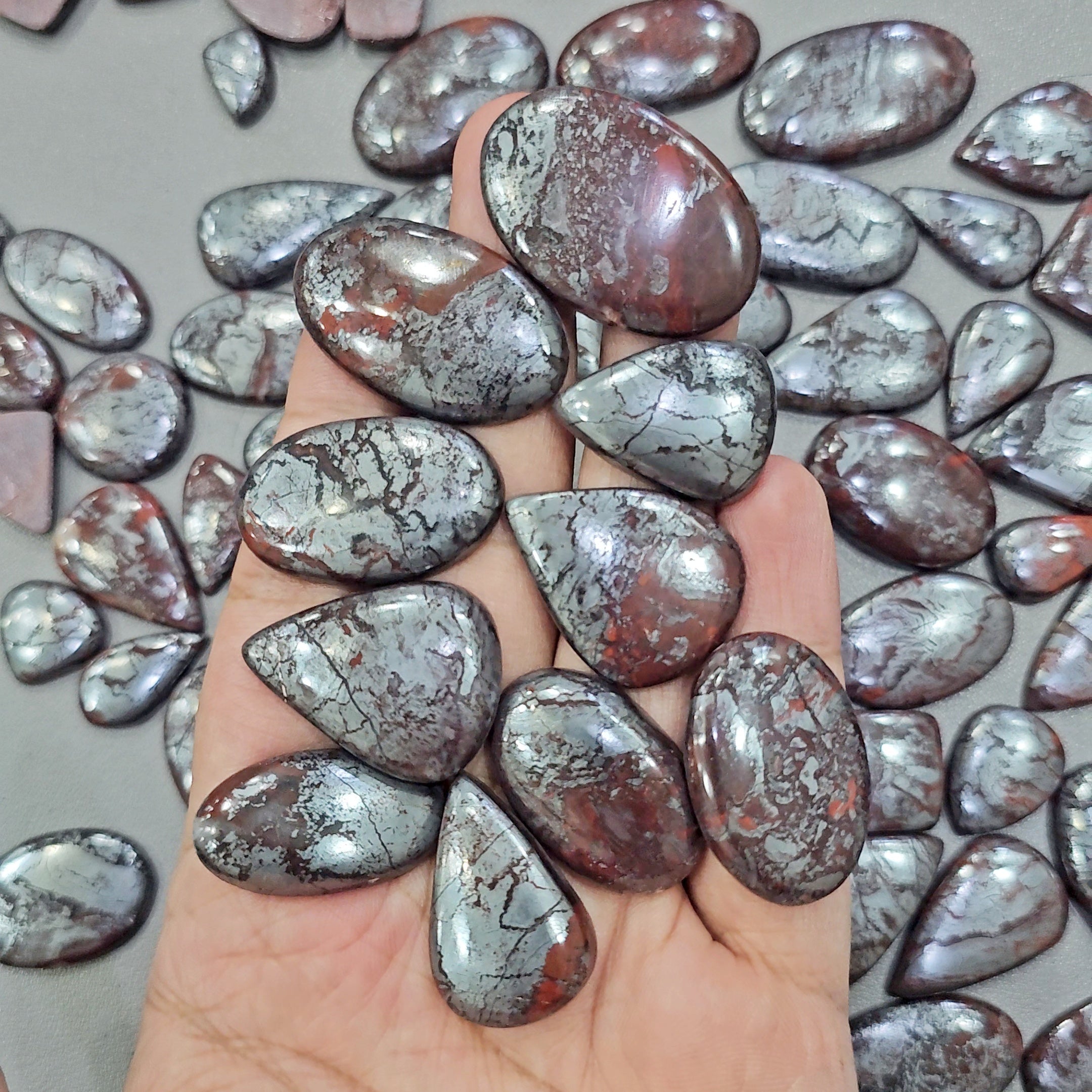 500 Grams of Jaspilite Jasper Cabochons - The LabradoriteKing