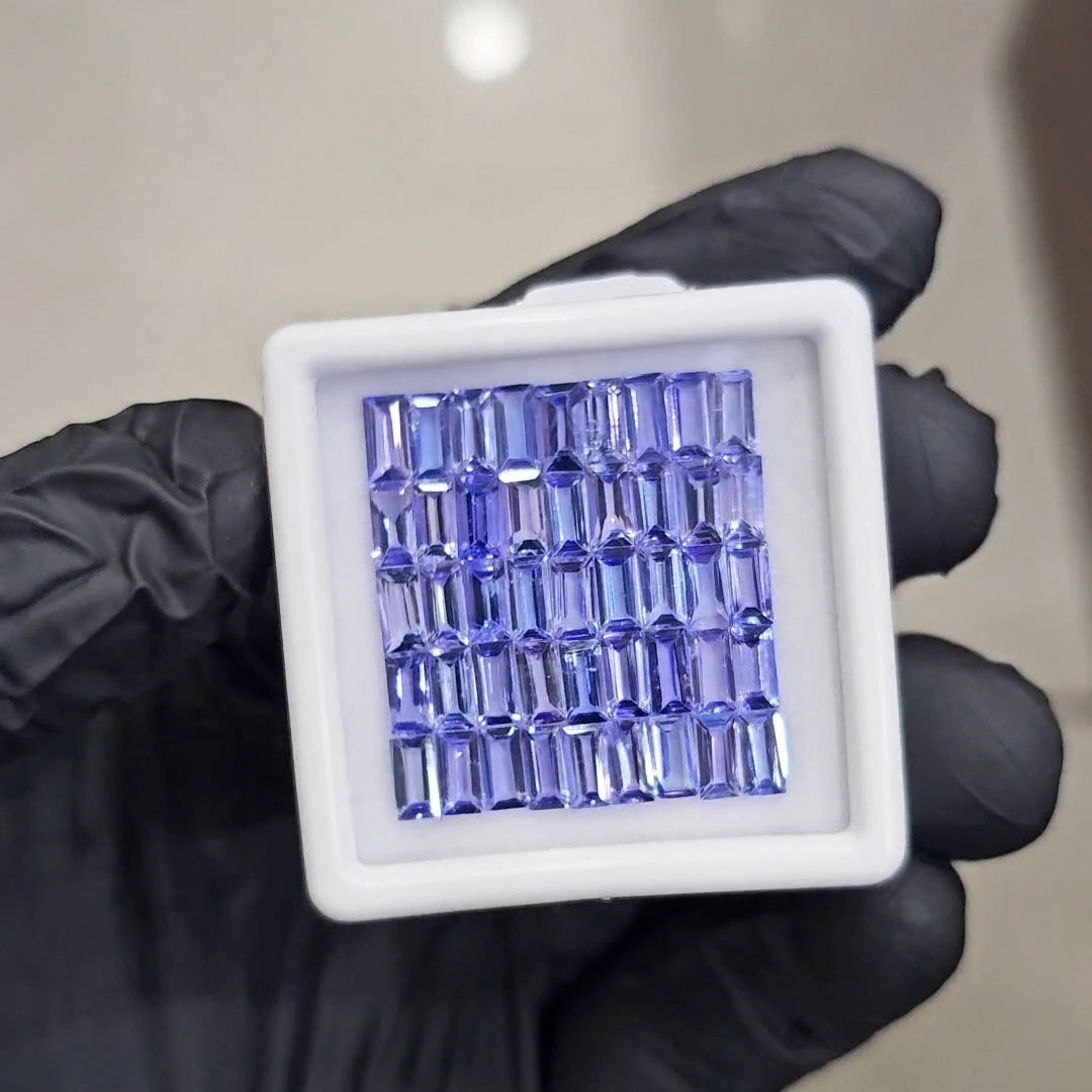 45 Pcs of Natural Tanzanite Faceted | Rectangle | Size: 6x3mm - The LabradoriteKing