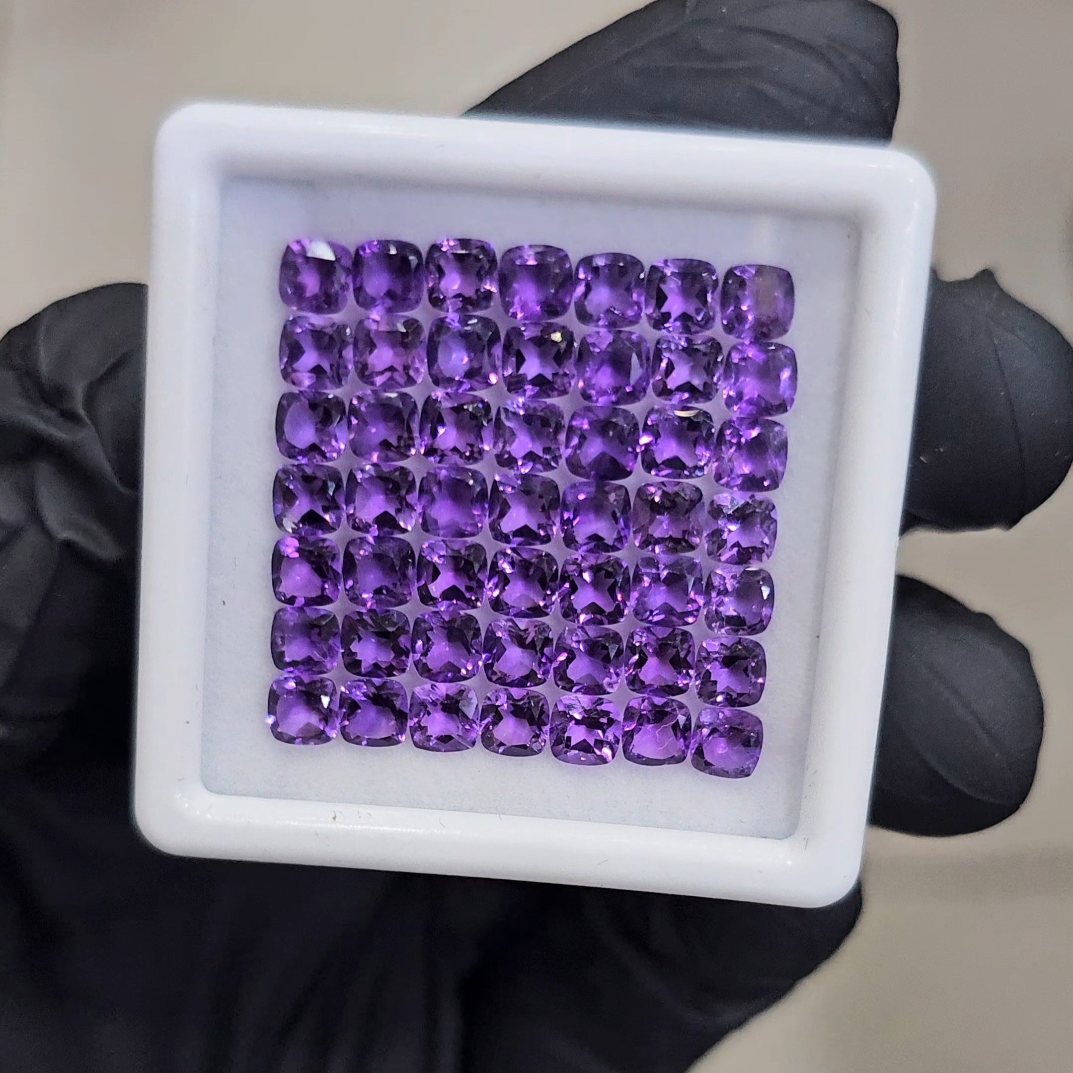 49 Pcs of Natural Amethyst Faceted | Cushion | Size: 4mm - The LabradoriteKing