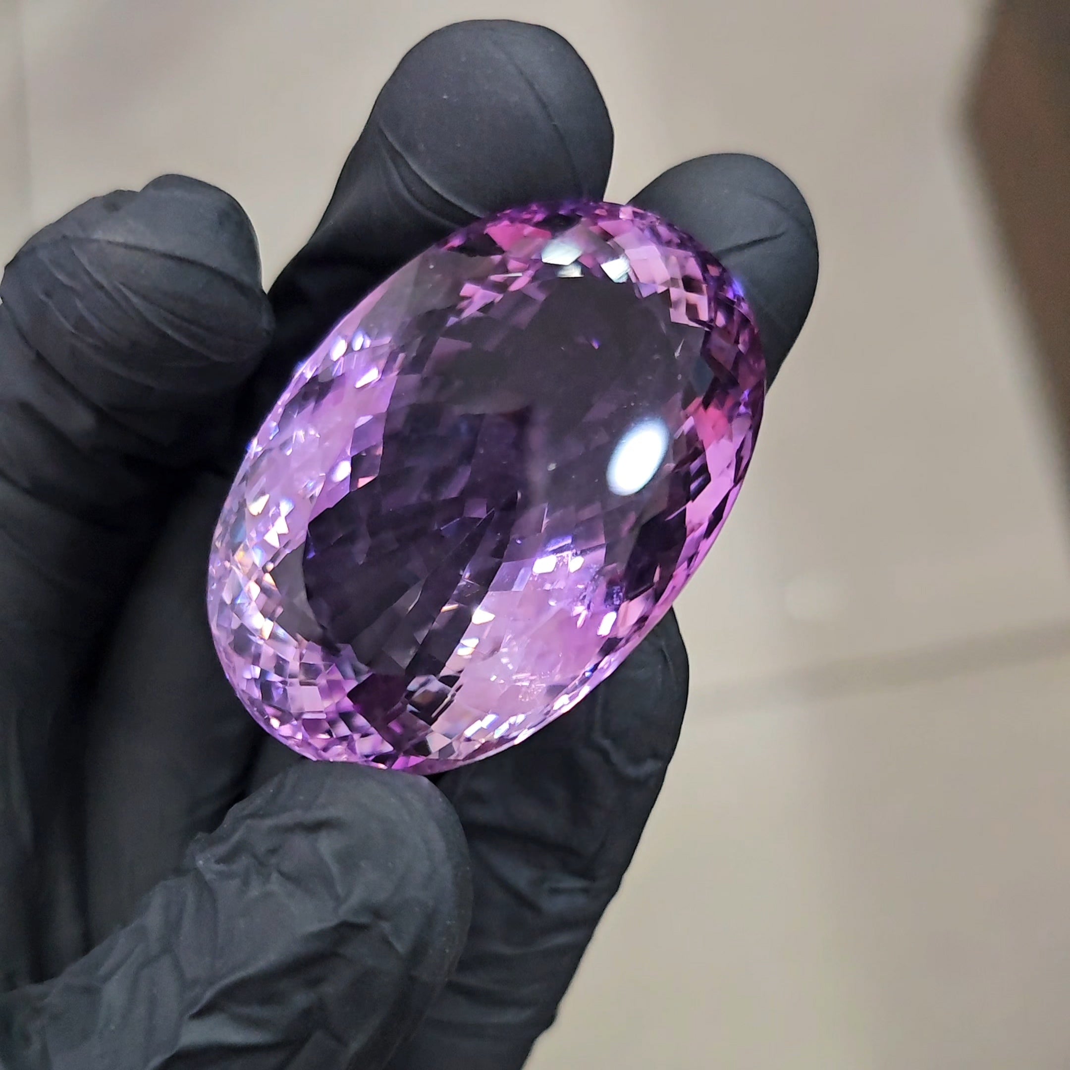 217Cts | Natural Big Size Lavender Amethyst Faceted | Oval | 45x32mm - The LabradoriteKing