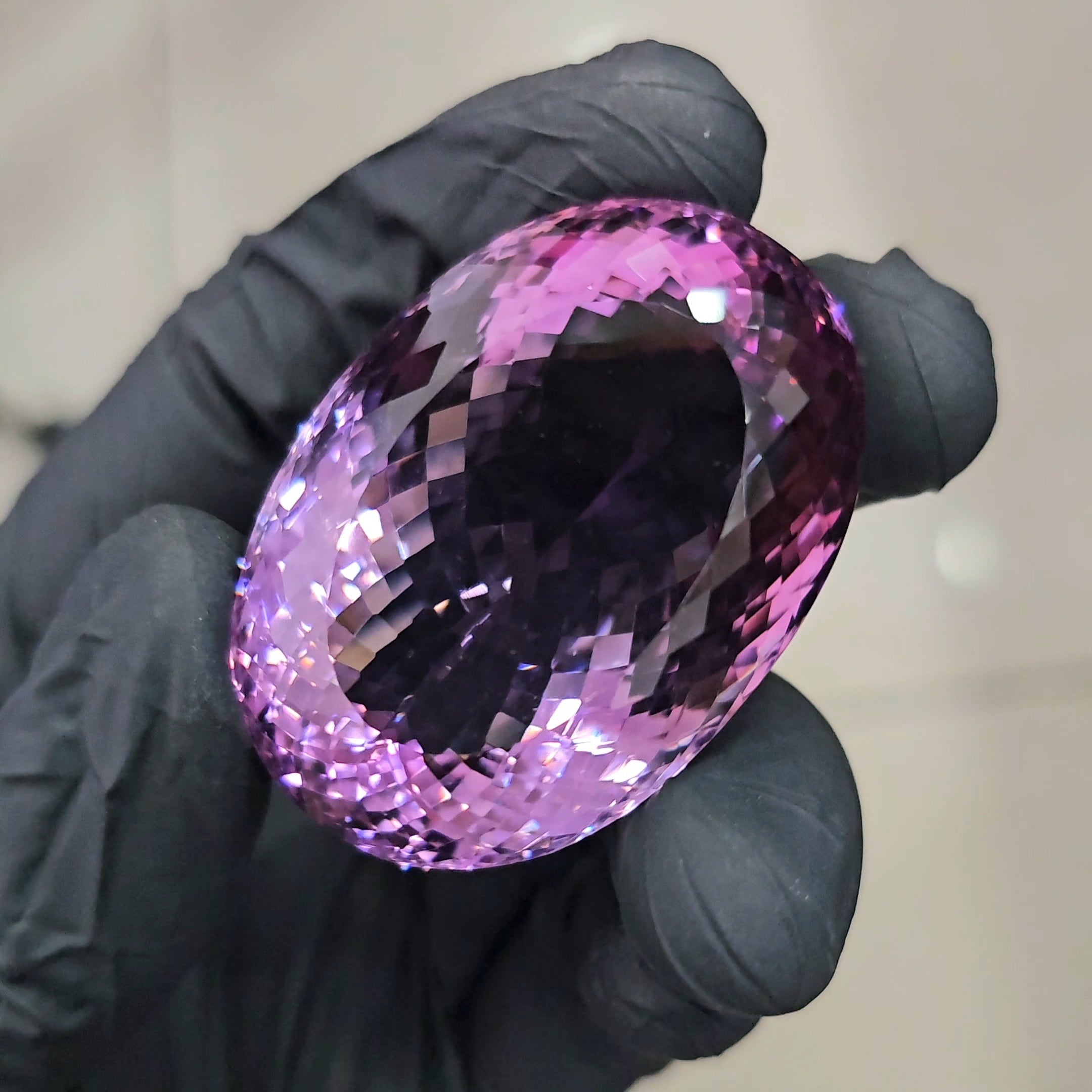 200Cts | Natural Big Size Lavender Amethyst Faceted | Oval | 46x31mm - The LabradoriteKing