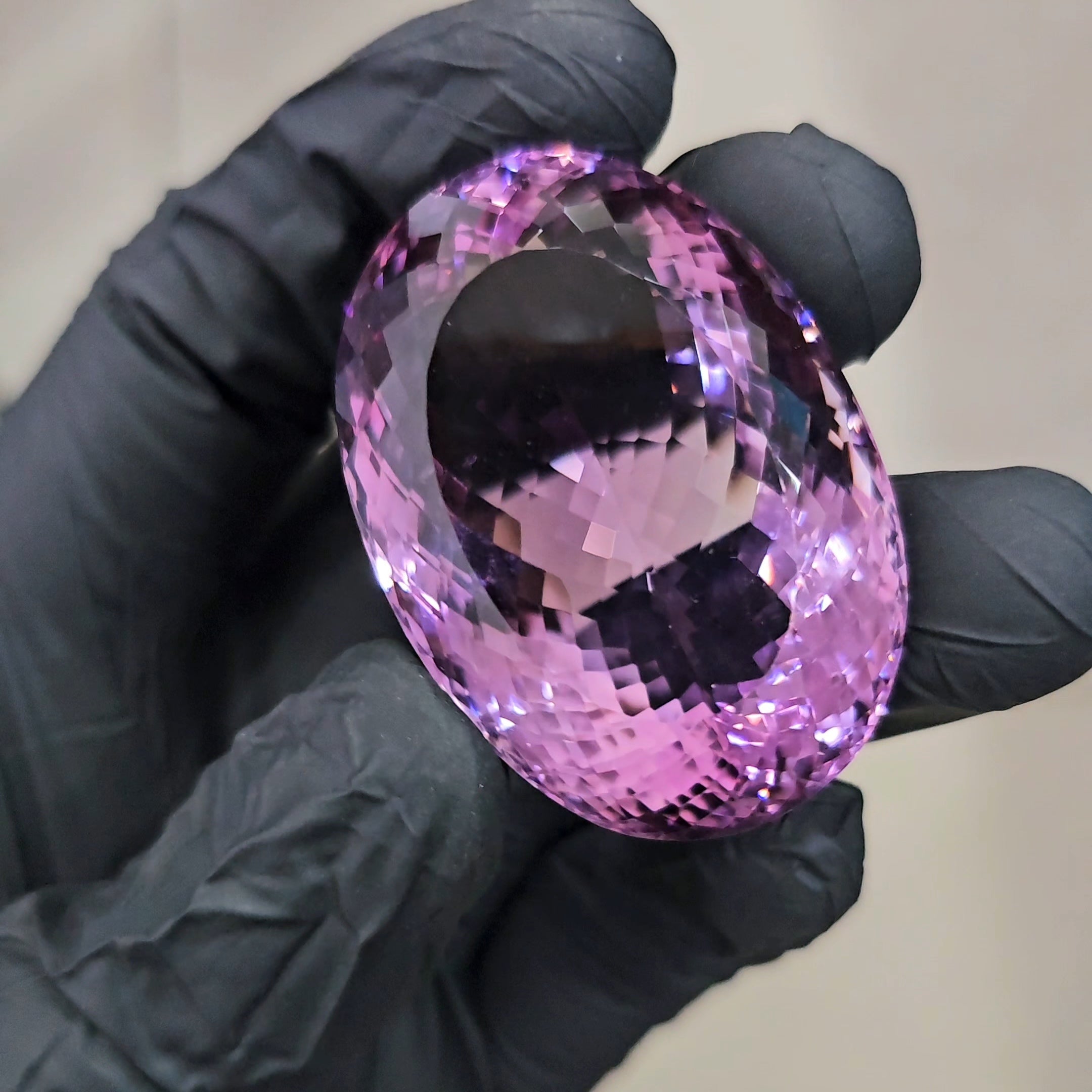 200Cts | Natural Big Size Lavender Amethyst Faceted | Oval | 46x31mm - The LabradoriteKing