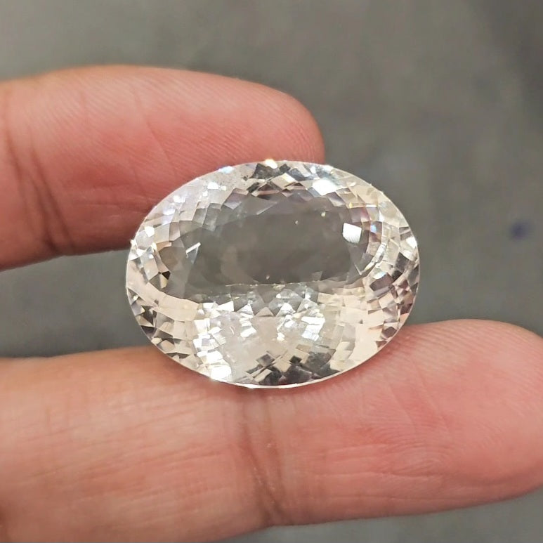 Natural Big Size Goshenite Faceted | Oval | 25x20mm