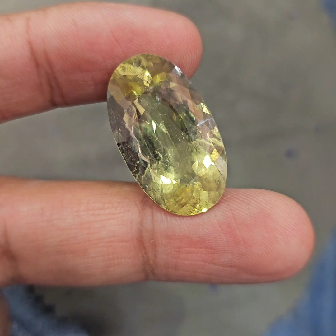 Natural Big Size Heliodor Faceted | Oval | 27x15mm