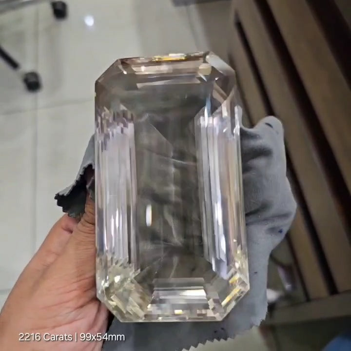 2216Cts | Natural Big Size Jumbos Smoky Quartz Faceted | Rectangle | 99x54mm