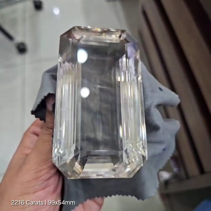 2216Cts | Natural Big Size Jumbos Smoky Quartz Faceted | Rectangle | 99x54mm