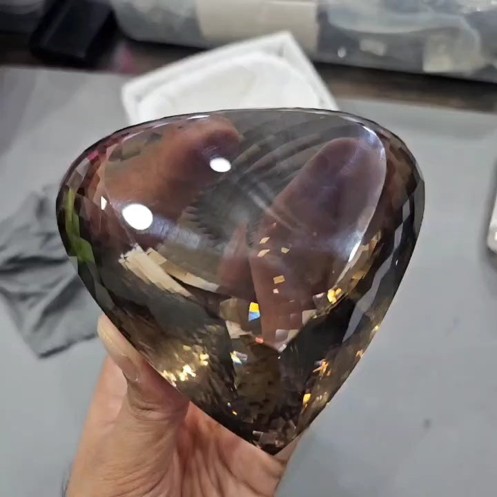 3771Cts | Natural Big Size Jumbos Smoky Quartz Faceted | Teardrop | 107mm