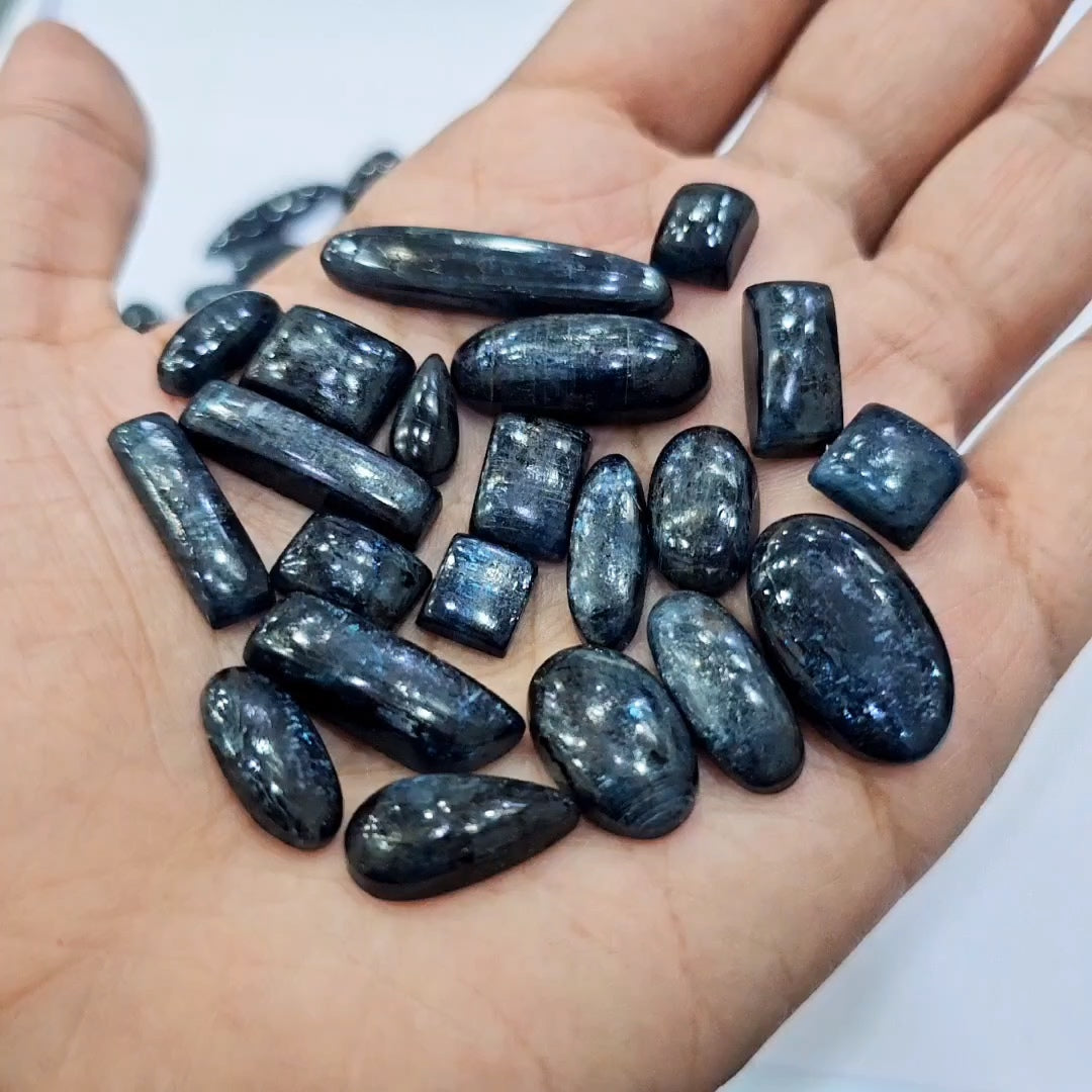 20 Pcs Kyanite with sheen Cabochons | 10mm to 20mm