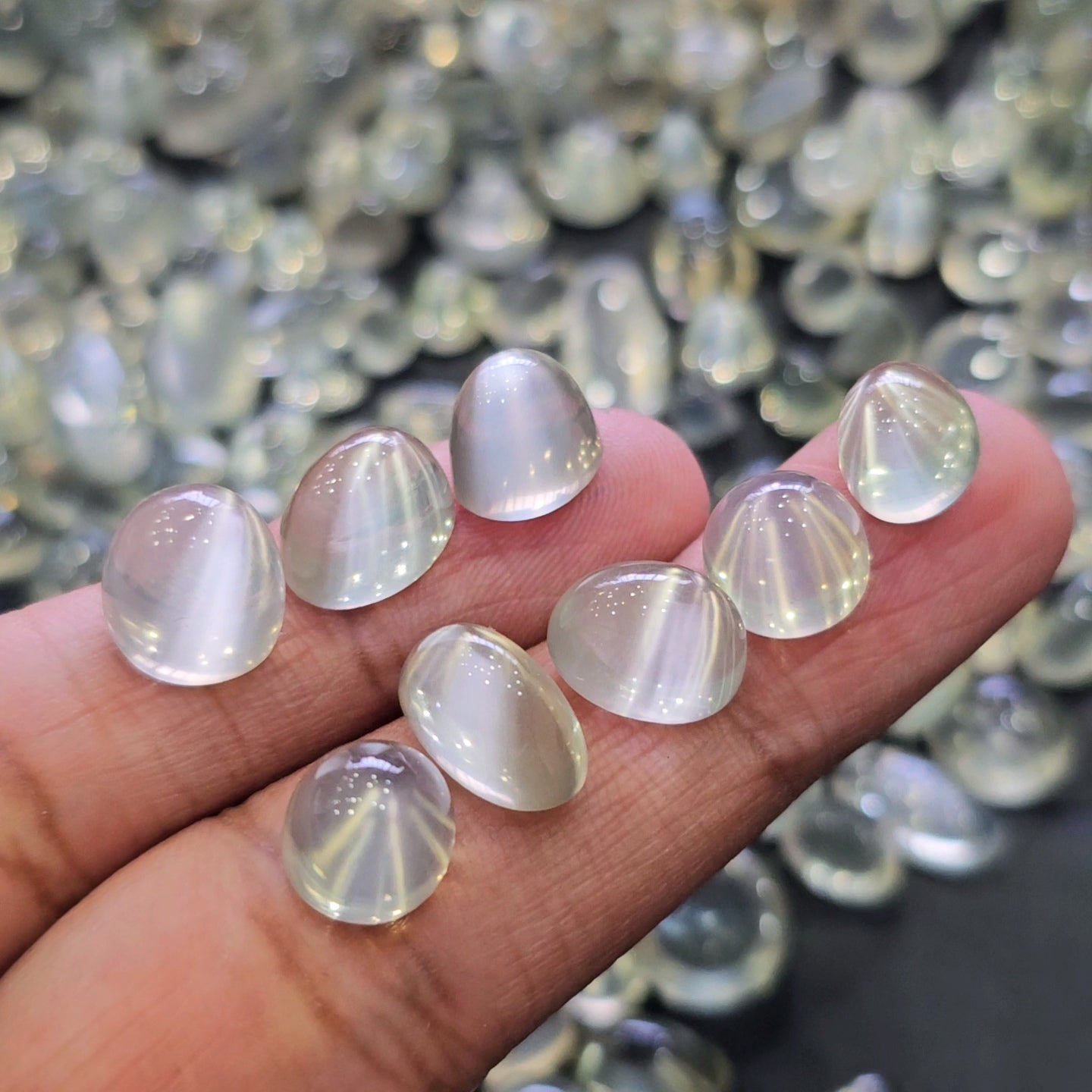 Rare: 5 Pcs Silver Moonstone from Ceylon | Top Grade |9-14mm